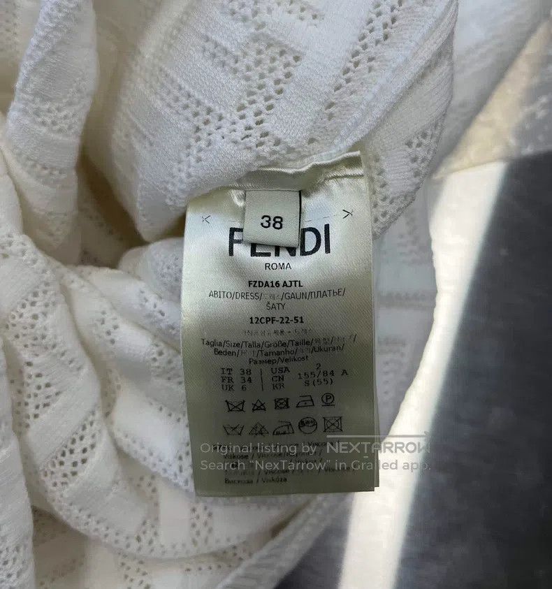 Fendi Fendi White Double F Monogram Logo Knit Dress Size XS / US 0-2 / IT 36-38 - 4 Thumbnail