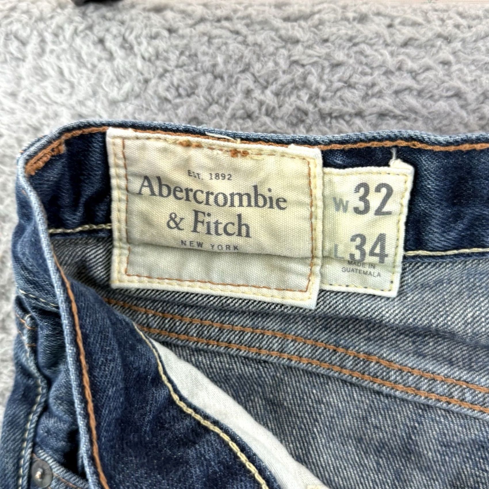 Abercrombie & Fitch Abercrombie & Fitch Jeans Mens 32x34 Blue Straight Distressed 5-Pocket Denim Button Fly Vintage Y2K Distressed Regular Mens Blue Jeans Size US 32 / EU 48 - 5 Thumbnail