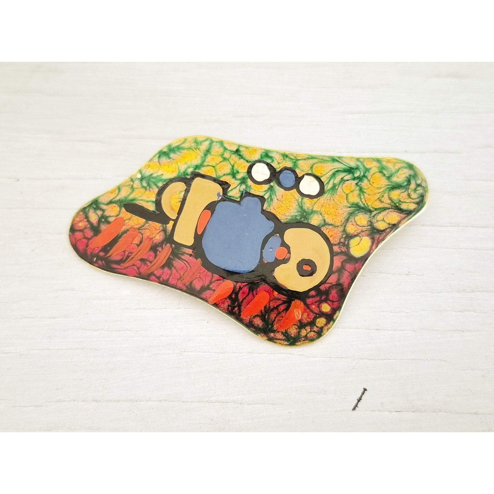 Other Vintage West Germany Abstract Enamel Pin Brooch Size ONE SIZE - 1 Thumbnail