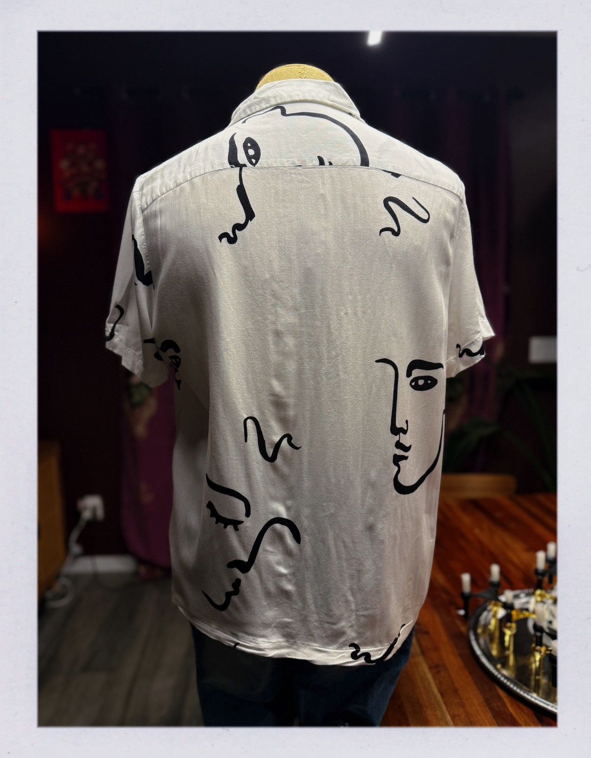Asos ASOS DESIGN Abstract Face Print Button-Up Shirt Size US M / EU 48-50 / 2 - 5 Thumbnail