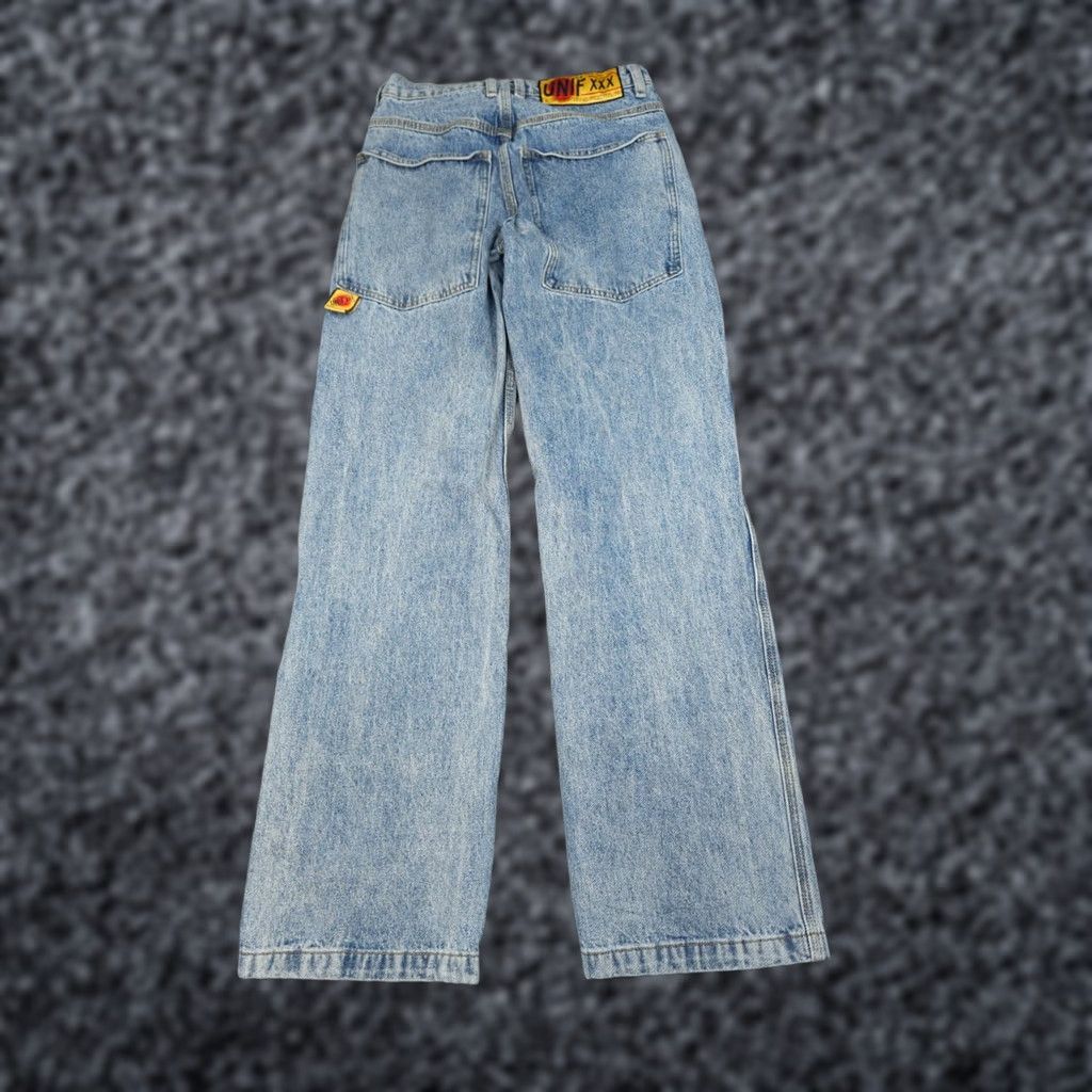 UNIF UNIF Jeans Women's 23 Blue Wide-Leg Light Wash Denim Y2K Streetwear Size 40" / US 18 - 1 Thumbnail