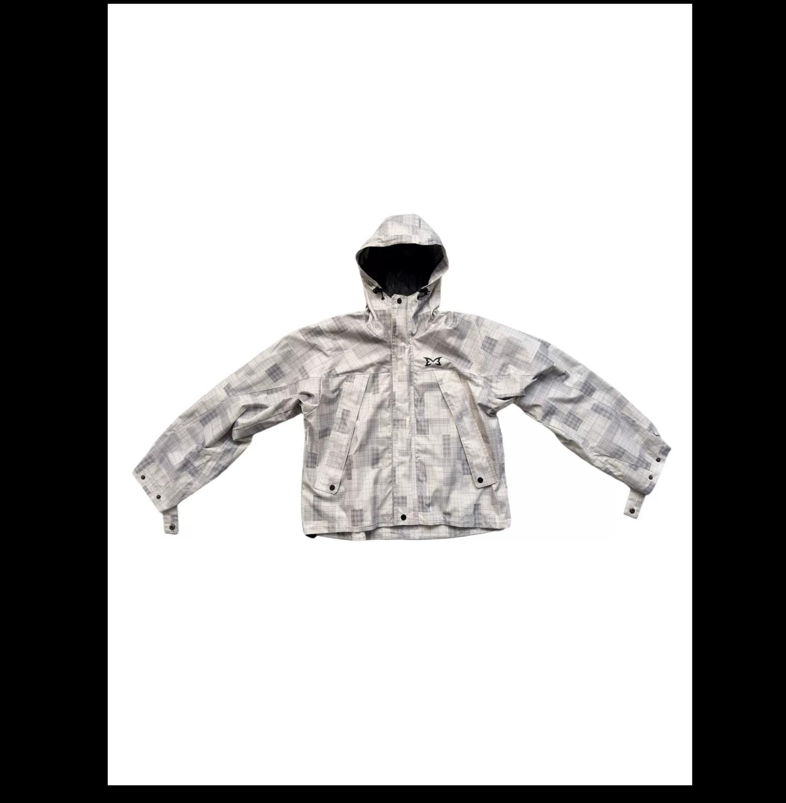 Other Grey Plaid Adjustable Hooded Shell Jacket Dropped Shoulder Size US M / EU 48-50 / 2 - 5 Thumbnail
