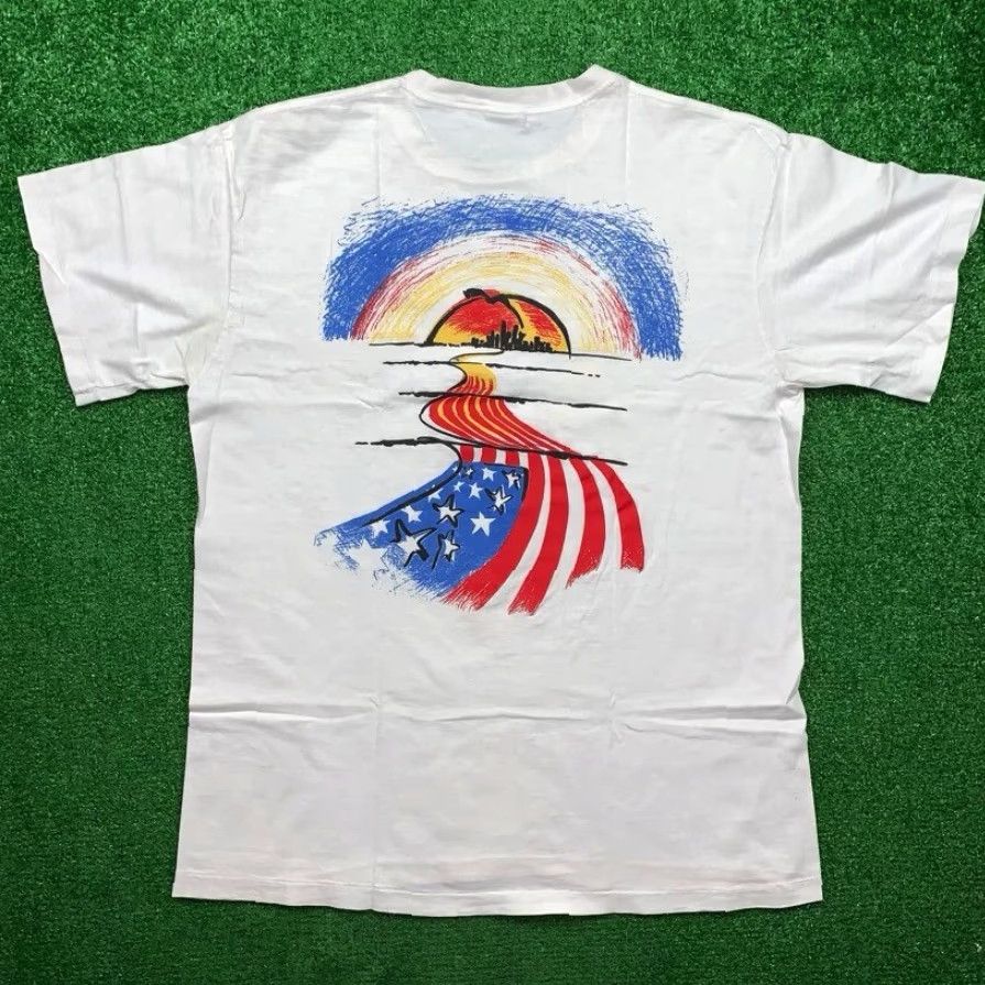Nike VINTAGE Nike T Shirt Mens XL Peach Tree Georgia Atlanta USA 1992 July 4 80s 90s Graphic Tee White Crew Neck Short Sleeve Sportswear/Beach Mens Size US XL / EU 56 / 4 - 7 Thumbnail