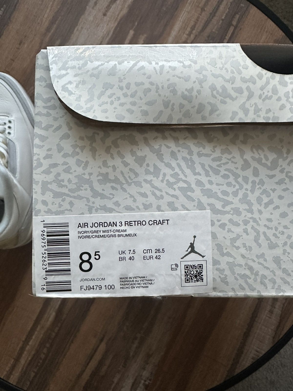 Jordan Brand Jordan 3 Retro “Craft Ivory” Size US 8.5 / EU 41-42 - 7 Thumbnail
