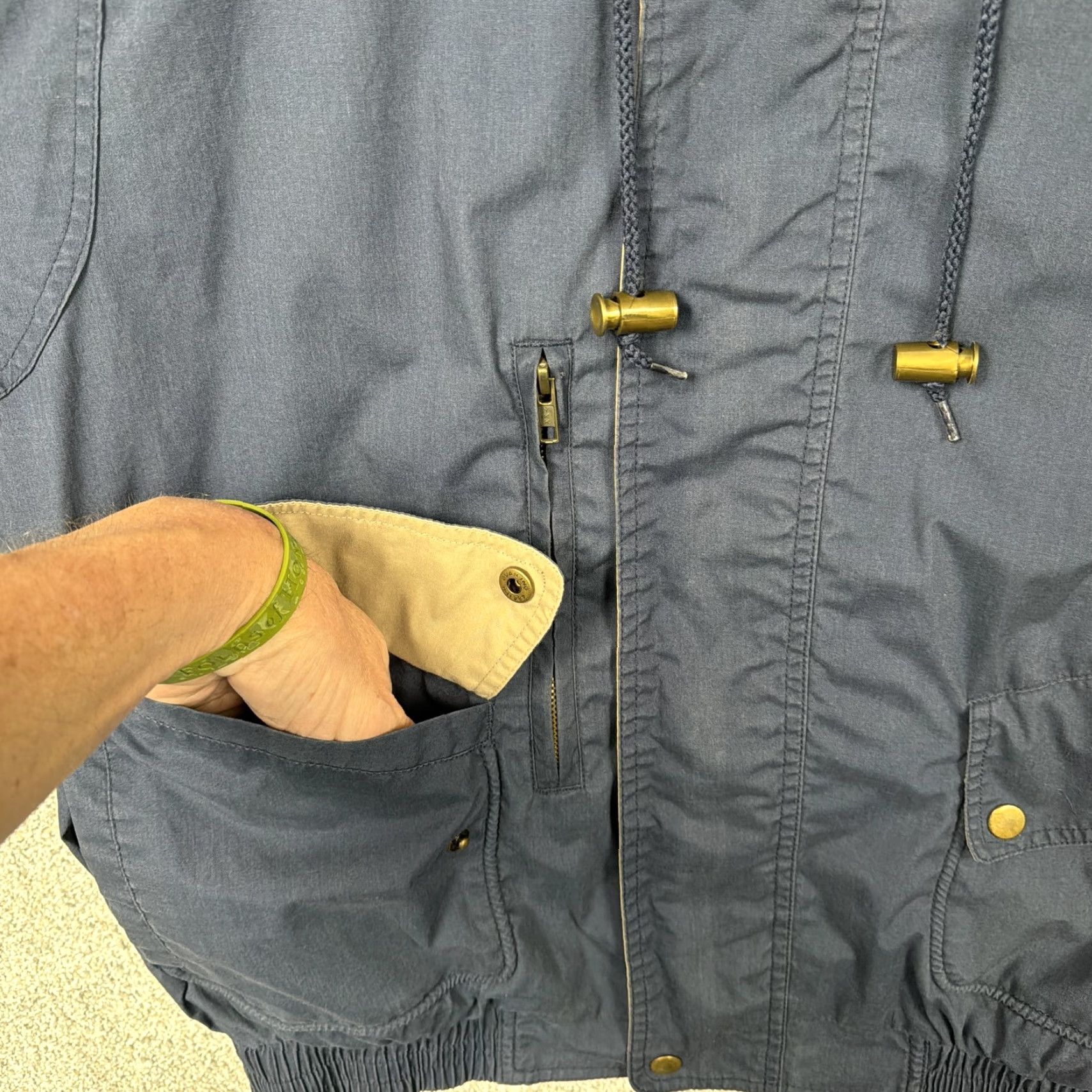 Vintage Vintage California Outerwear Jacket L Blue Bomber Canvas Pockets 00s Y2K Mens Regular Short | Stand-Up Collar | Zip Front | All Seasons Size US L / EU 52-54 / 3 - 5 Thumbnail