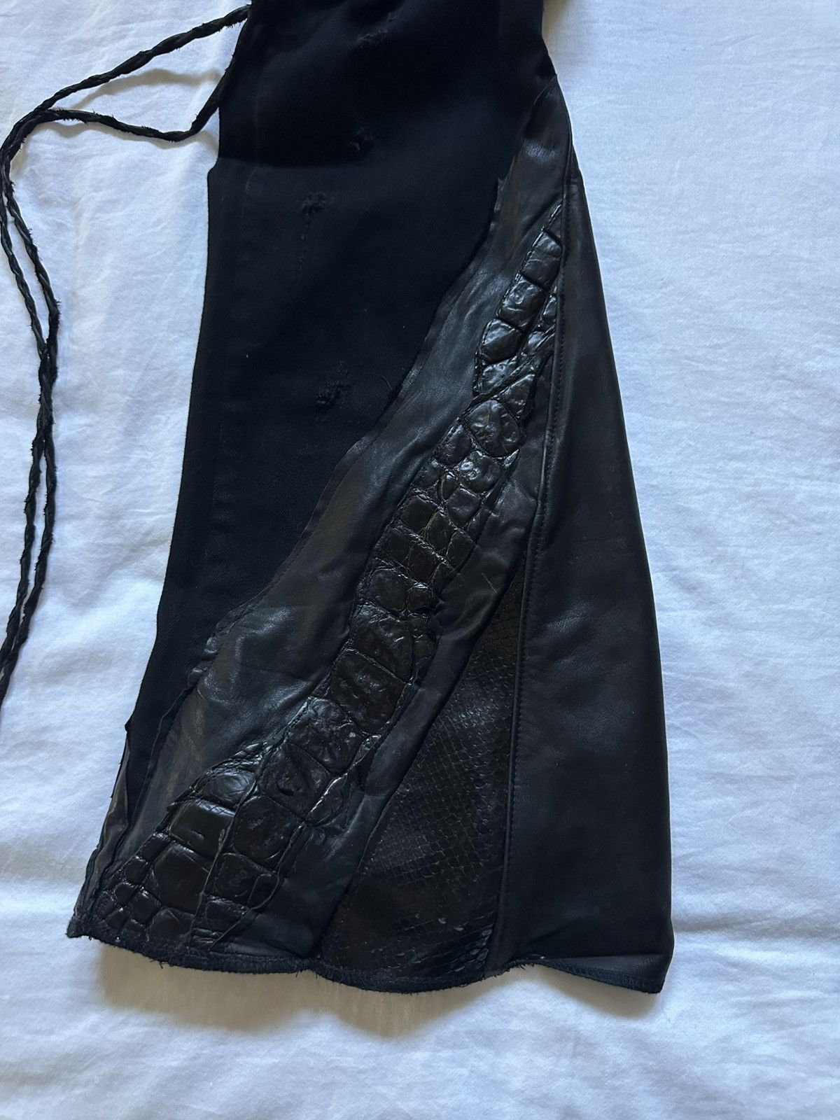 Japanese Brand Shohei Takamiya Full Lace up Crocodile Flares Size US 32 / EU 48 - 8 Thumbnail