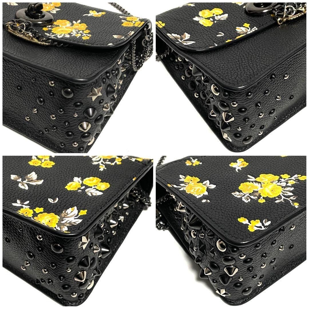 Coach Vintage Tea Rose Coach Bowery Crossbody Black Yellow Roses Size ONE SIZE - 6 Thumbnail