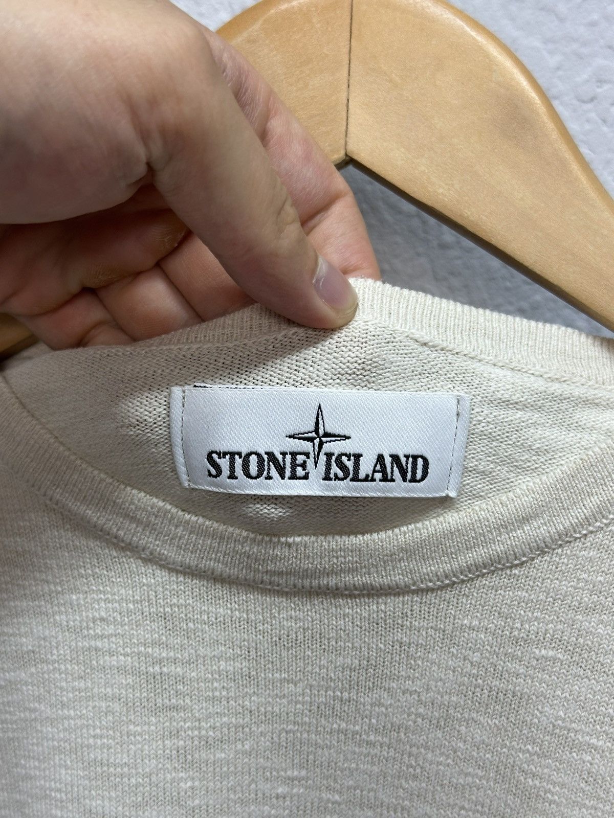 Stone Island × Vintage Vintage Stone Island Ivory Sweatshirt Cotton Patch Logo Size US S / EU 44-46 / 1 - 7 Thumbnail