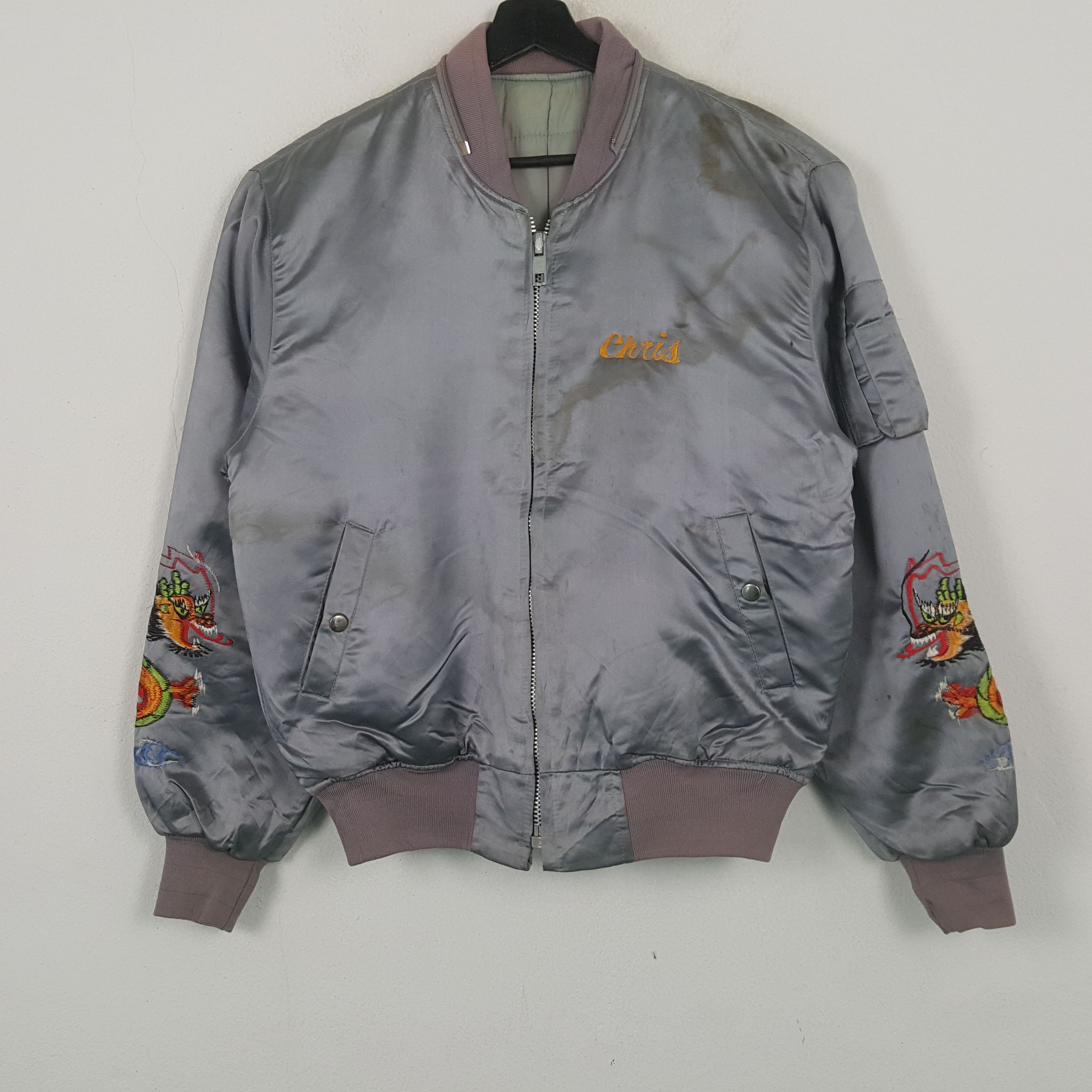 Vintage Dragon Team Spirit 89 Sukajan Jacket Japanese Style RR8 Size US L / EU 52-54 / 3 - 3 Thumbnail