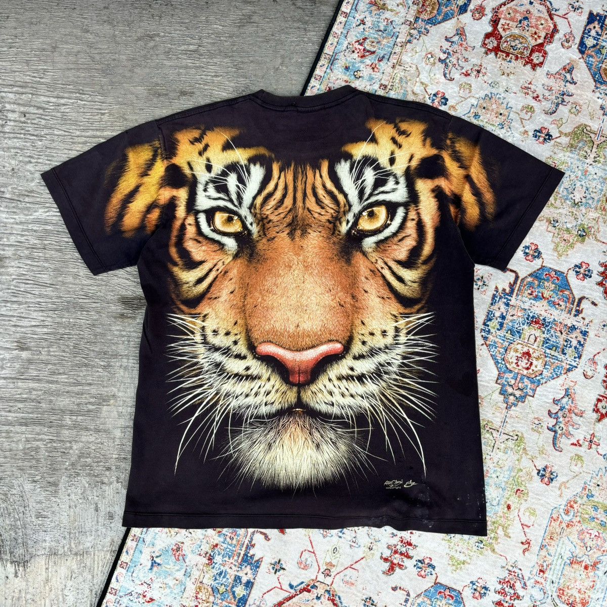 Band Tees × Vintage Rare vintage distressed Rock cheng tiger aop Size US L / EU 52-54 / 3 - 5 Thumbnail