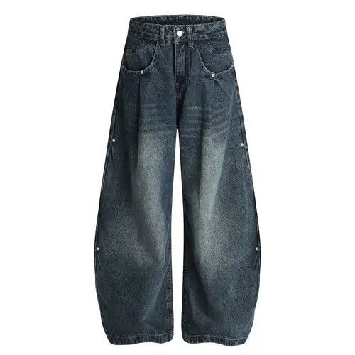 Hypebeast × Japanese Brand × Jean Men's street rivet loose washed distressed scimitar jeans Size US 32 / EU 48 - 1 Thumbnail