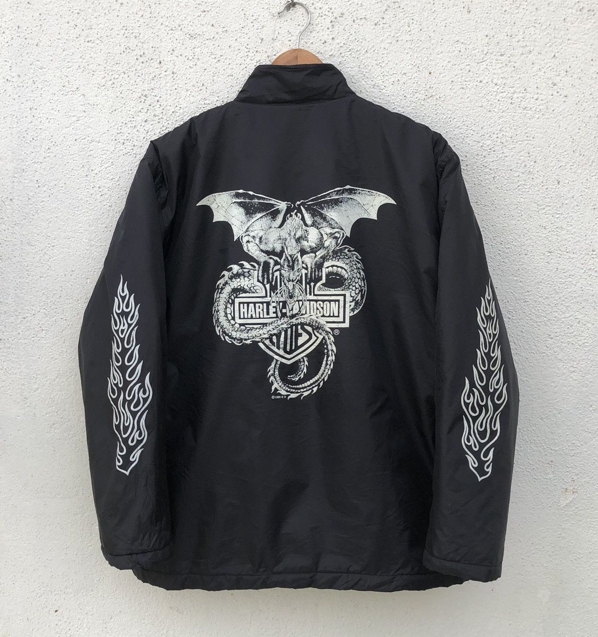 Harley Davidson VTG 1995 Harley Davidson Dragon Graphic windbreaker Jacket Size US M / EU 48-50 / 2 - 14 Thumbnail