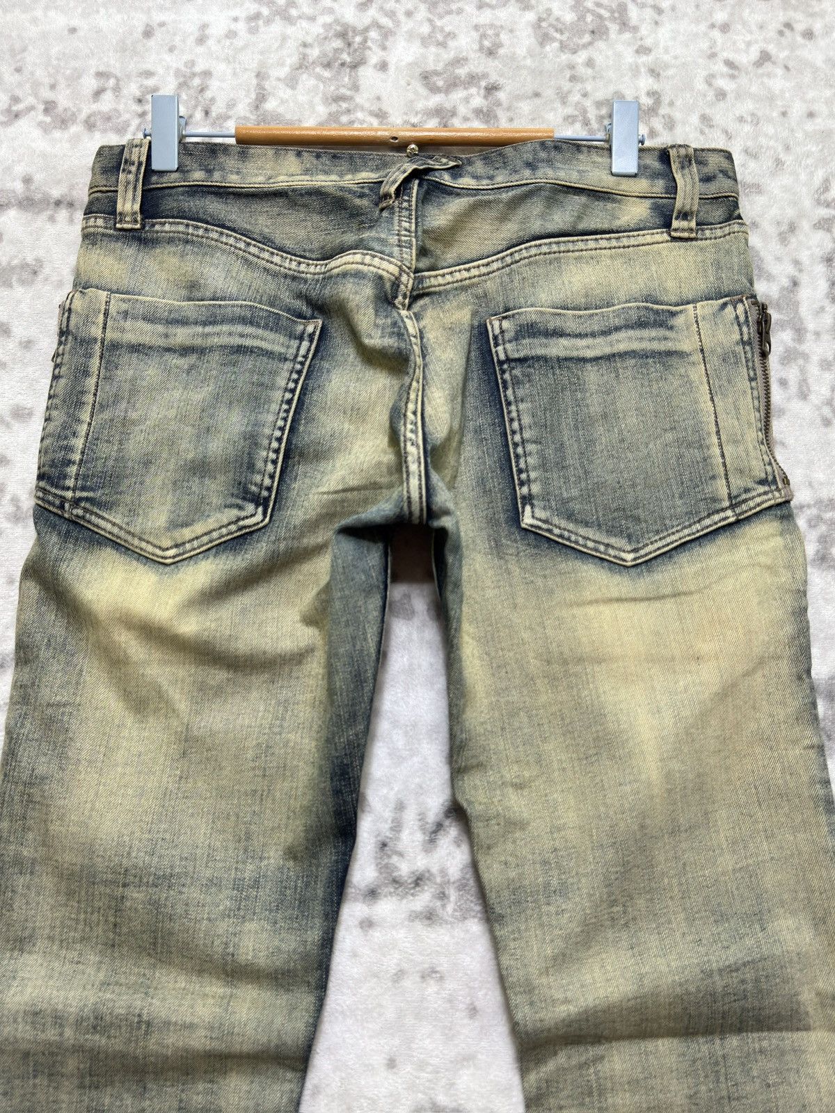 PPFM PPFM Multi Zipper Distressed Mud Wash Denim Jeans Slim Fit Size US 32 / EU 48 - 8 Thumbnail