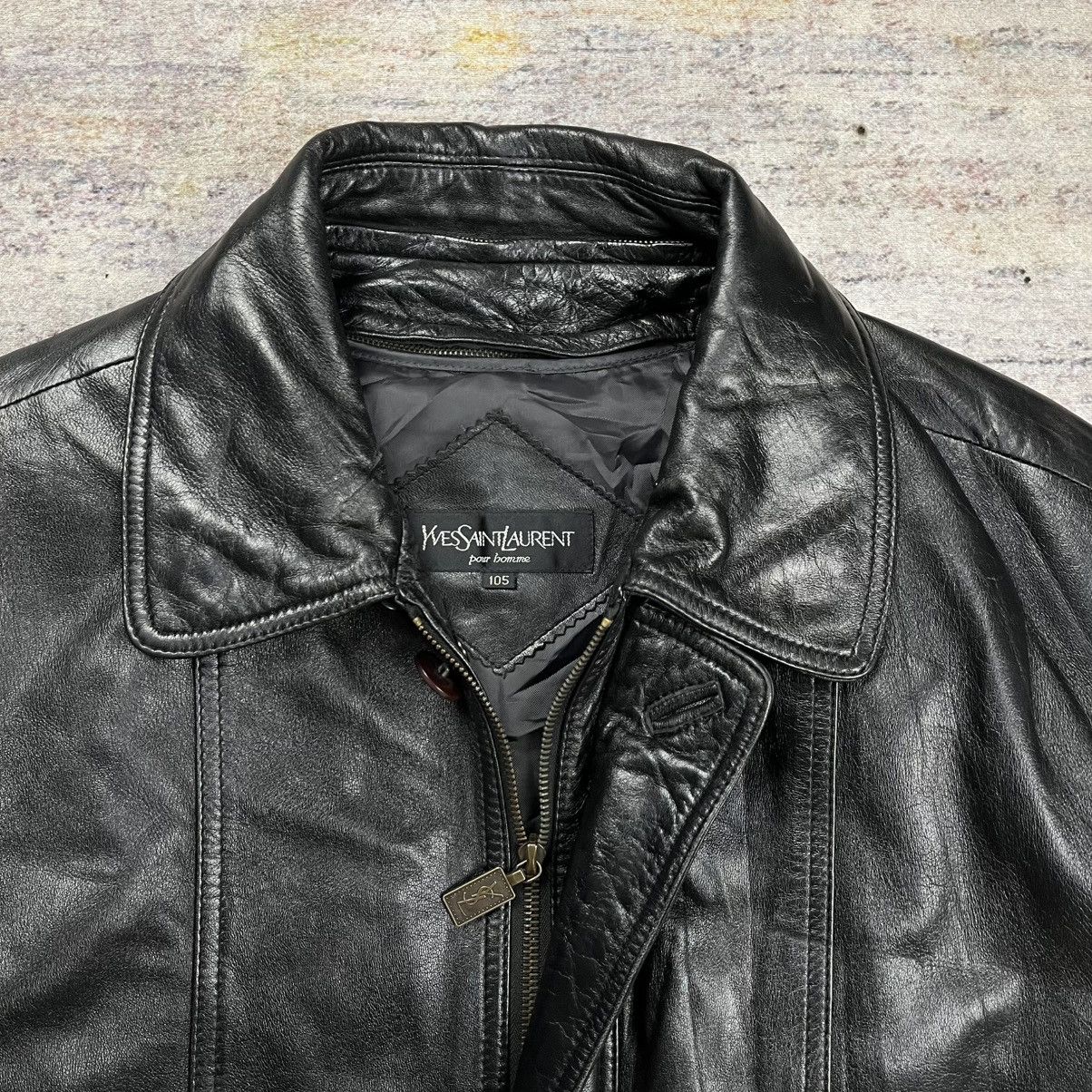 Yves Saint Laurent Vintage 90s Ysl Yves Saint Laurent pour homme leather jacket Size US L / EU 52-54 / 3 - 6 Thumbnail