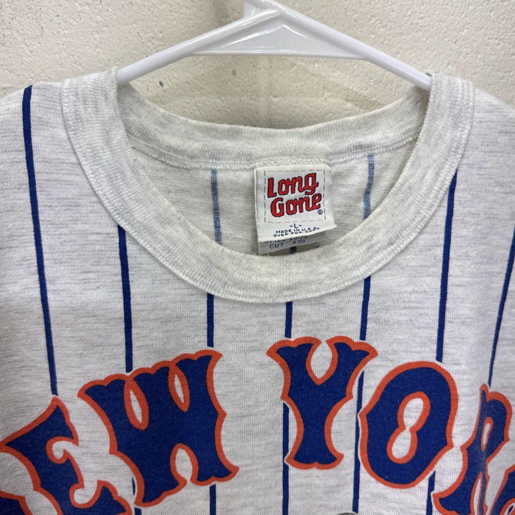 Vintage VINTAGE 90s New York Mets 1973 Long Gone All Over Print Cotton Baseball Shirt Adult Large Gray Unisex Size US L / EU 52-54 / 3 - 4 Thumbnail