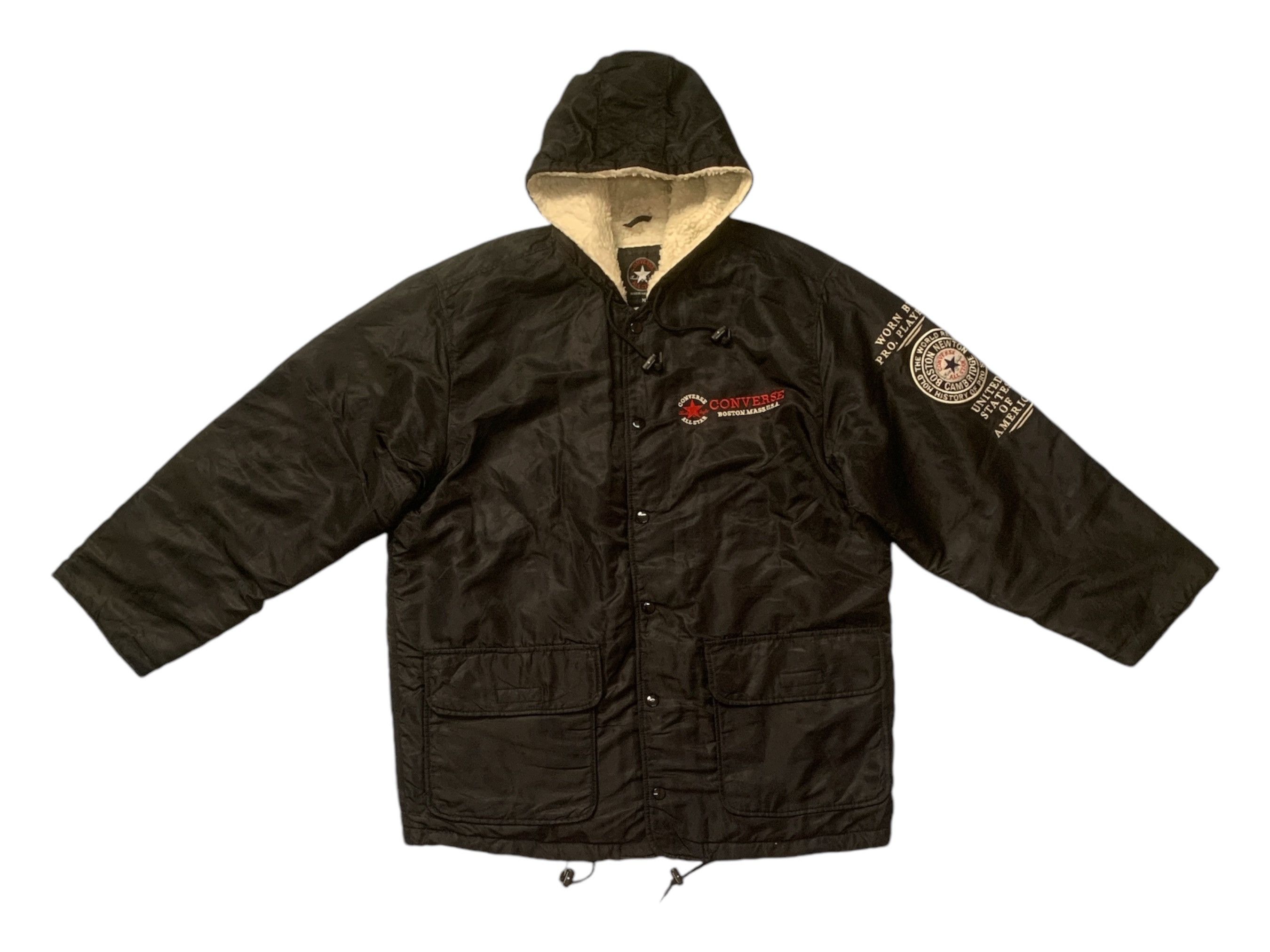 Converse × Vintage Rare Vintage Converse All Star Big Logo Sherpa Jackets Size US M / EU 48-50 / 2 - 2 Thumbnail