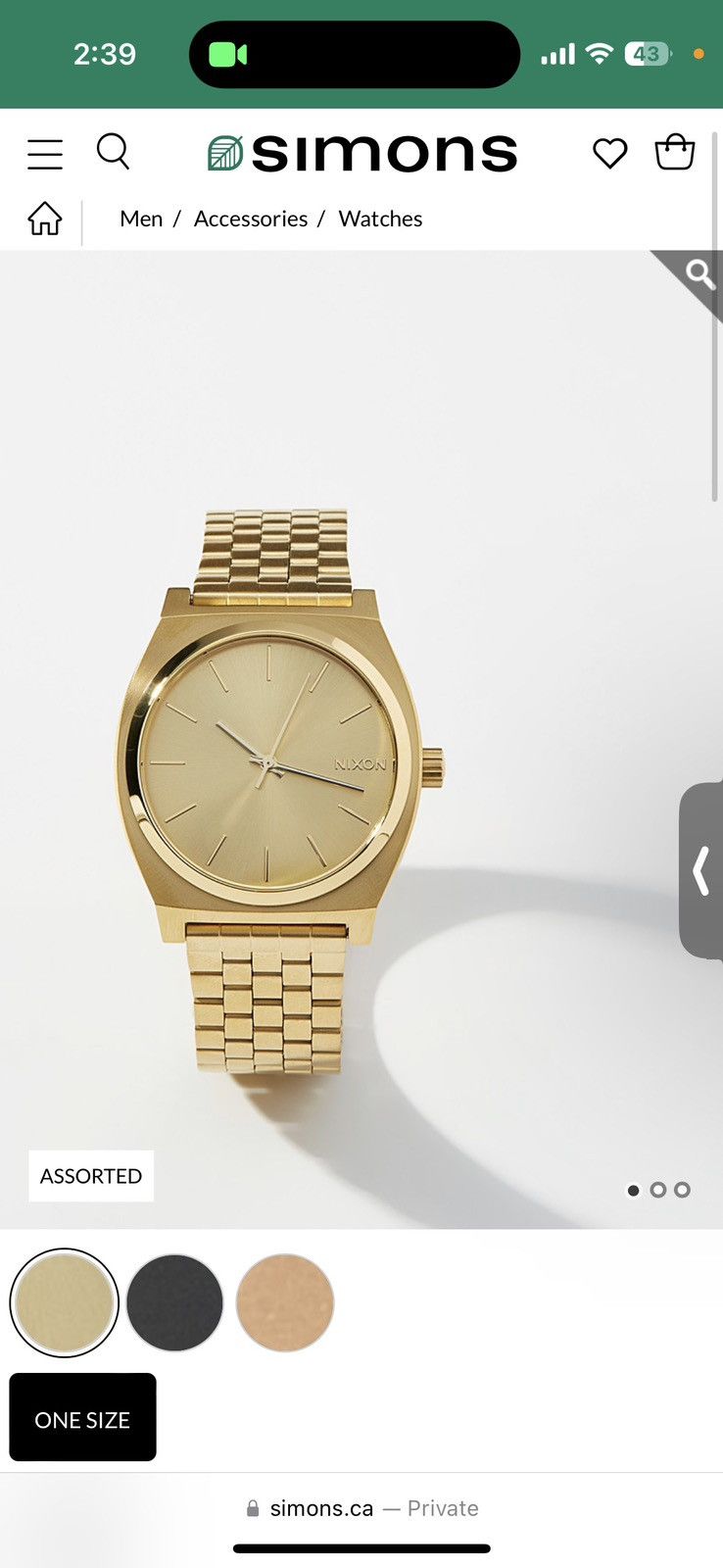 Nixon Nixon Time Teller in Gold Size ONE SIZE - 4 Thumbnail