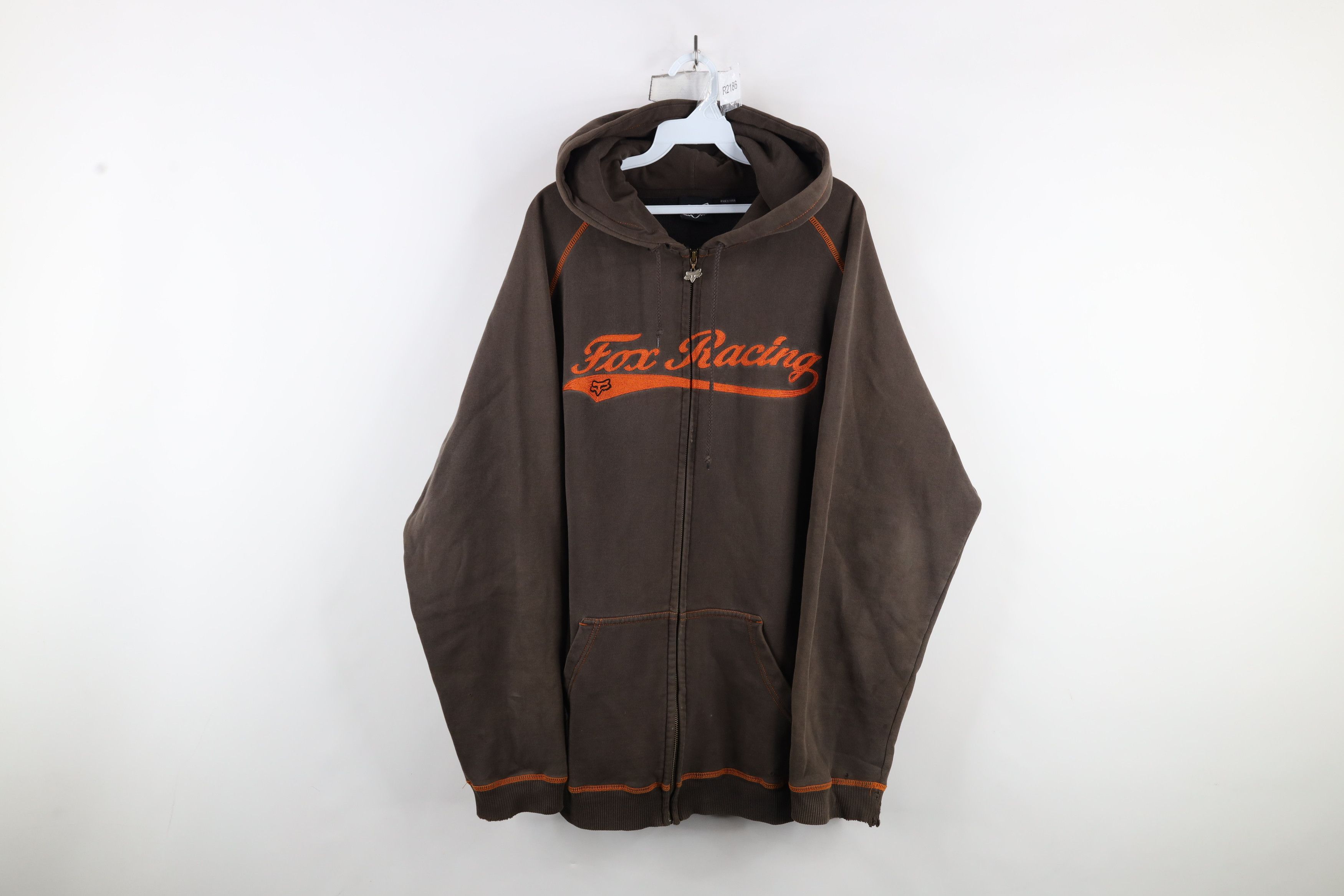 Fox Racing Vintage Fox Racing Spell Out Chain Stitch Full Zip Hoodie Size US XL / EU 56 / 4 - 1 Thumbnail