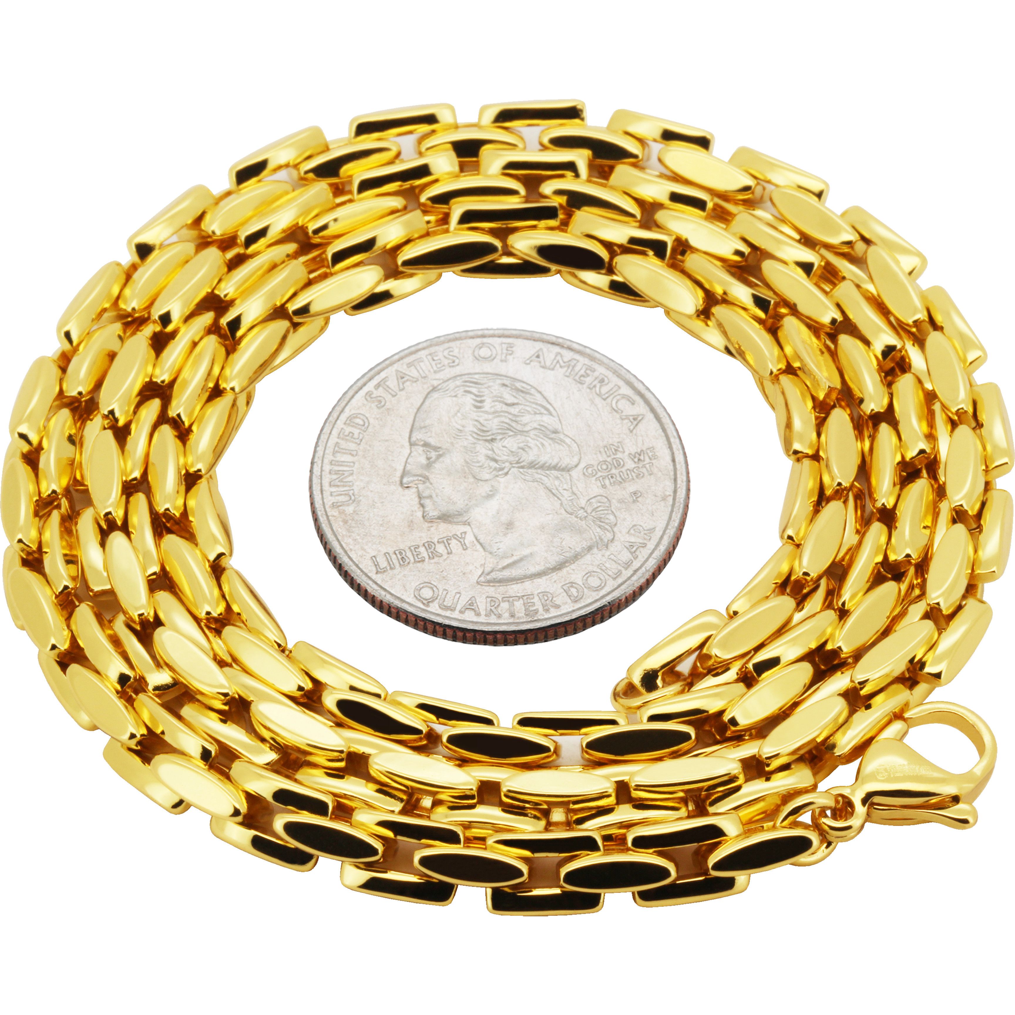Other 316L SS 22k GP 5mm Interlock Bone Link Chain Necklace 20” Size ONE SIZE - 2 Thumbnail