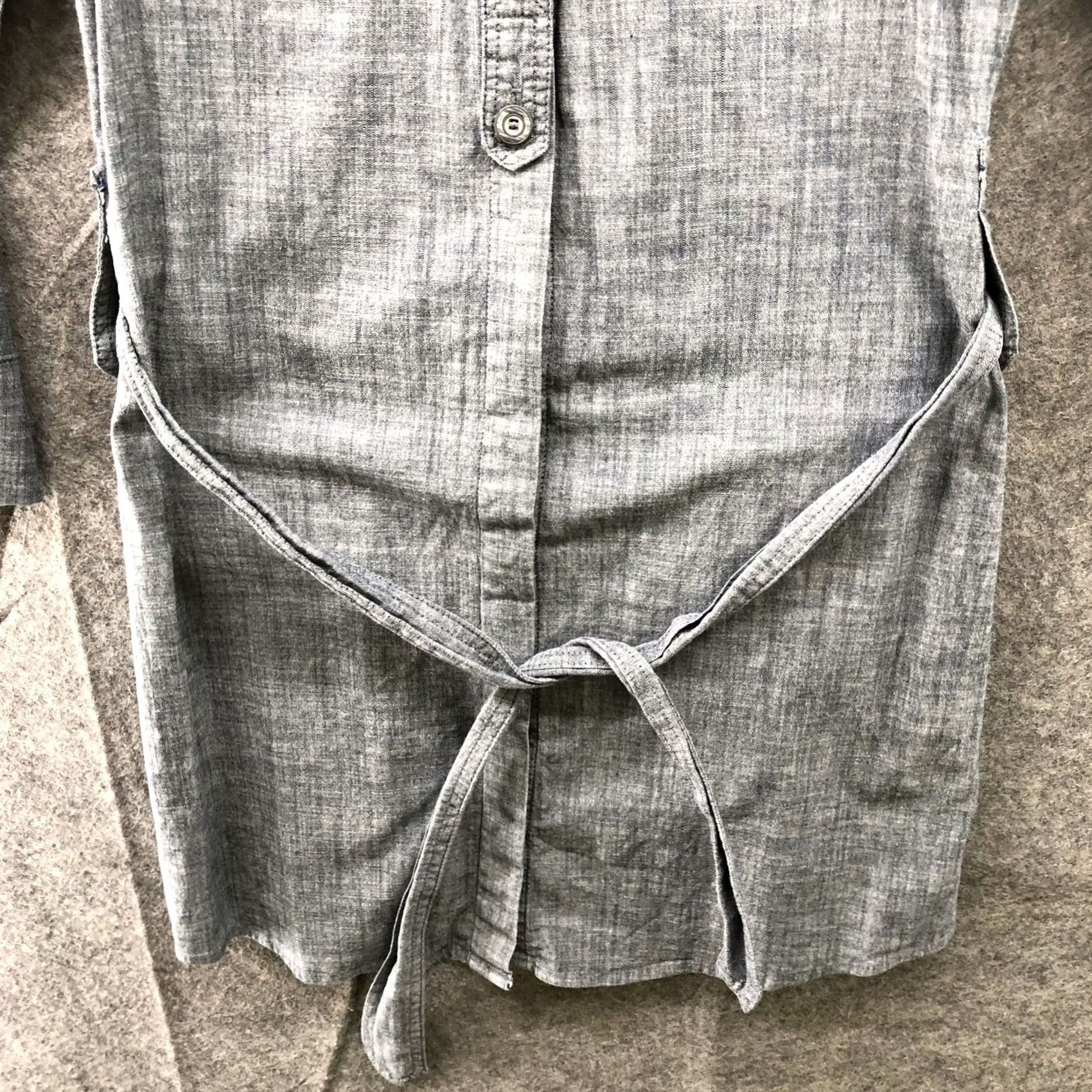 Anthropologie Fei Anthropologie Shirt Dress Womens XS Blue Roll Tab Sleeve Utilty Tie Waist Dress Shirt Size XS / US 0-2 / IT 36-38 - 4 Thumbnail