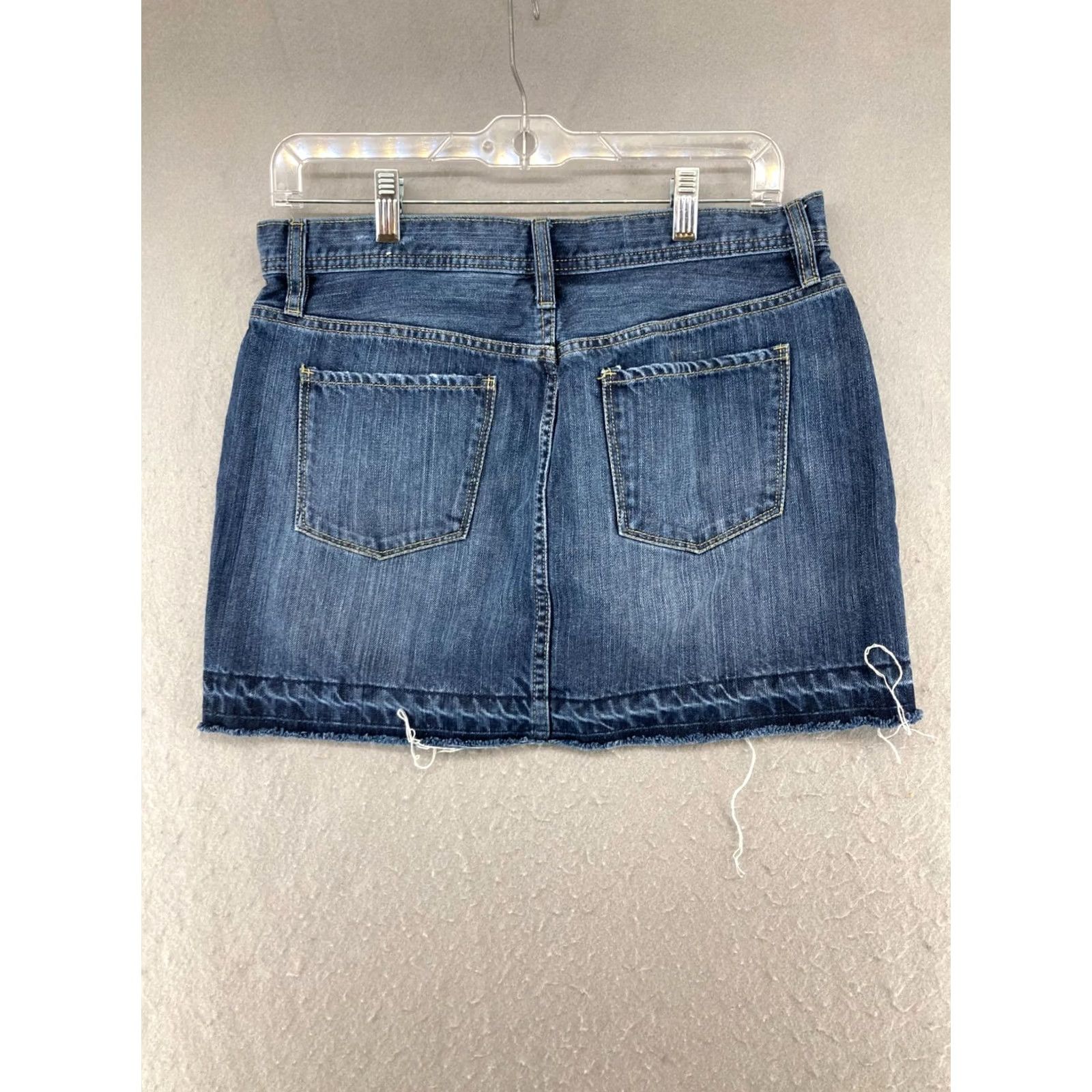 Gap Gap Mini Skirt Womens 6 Blue Denim Preppy Button Zipper Logo Cotton Short Slit Skirt Womens Size 28" / US 6 / IT 42 - 5 Thumbnail
