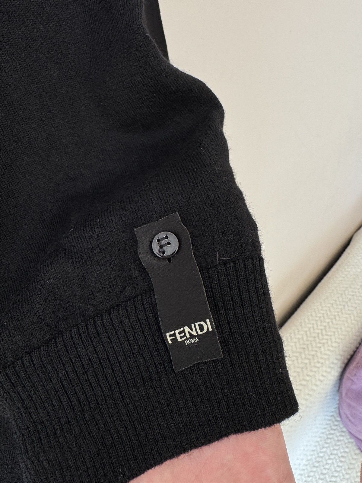 Fendi Fendi FF Monogram High Neck Wool Sweater Black Sweatshirt Size US S / EU 44-46 / 1 - 10 Thumbnail