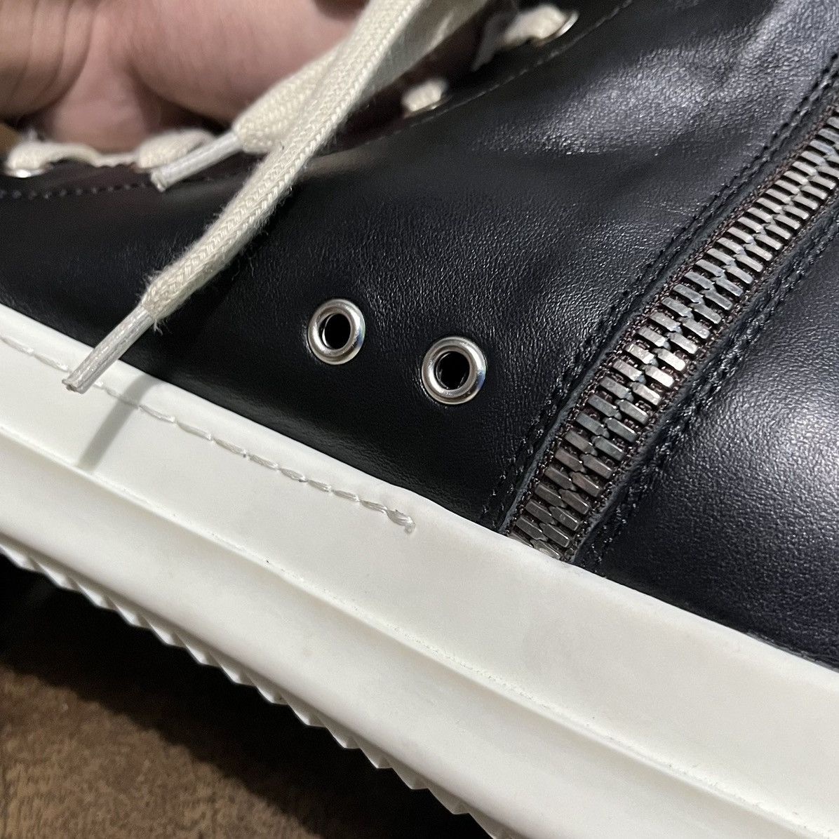 Rick Owens Rick Owens leather ramones sneaker Size US 12 / EU 45 - 6 Thumbnail
