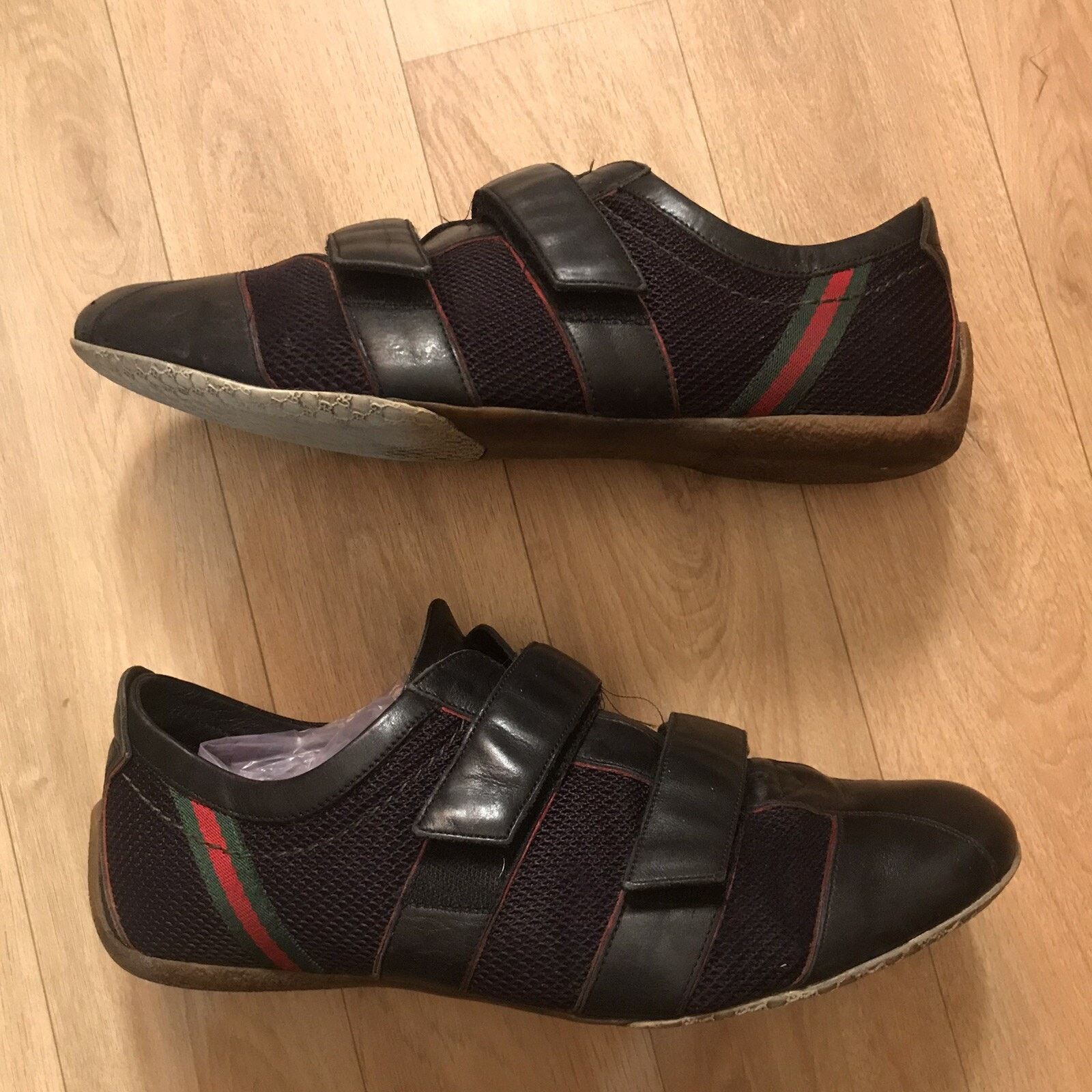 Gucci GUCCI Sneakers Black Leather Low Top CANVA Made in Italy Size US 8 / EU 41 - 4 Thumbnail