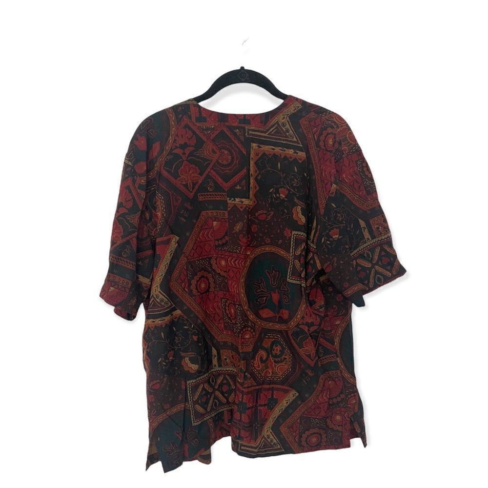 Other Karen Scott Vintage Open Front Abstract Print Blouse – Size Size M / US 6-8 / IT 42-44 - 2 Thumbnail