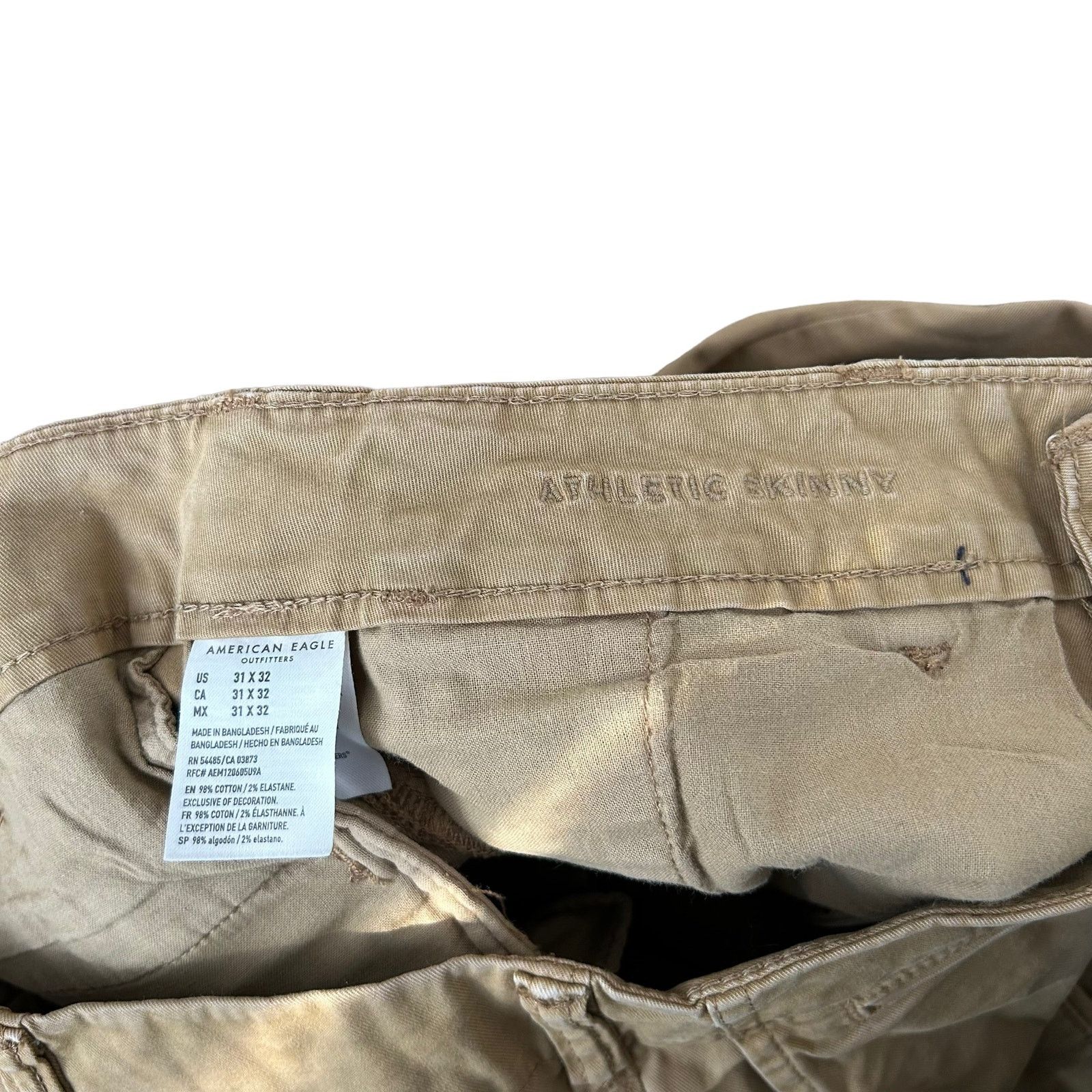 American Eagle Outfitters American Eagle Athletic Skinny Tan Pants Sz 31x32 Size US 31 - 3 Thumbnail