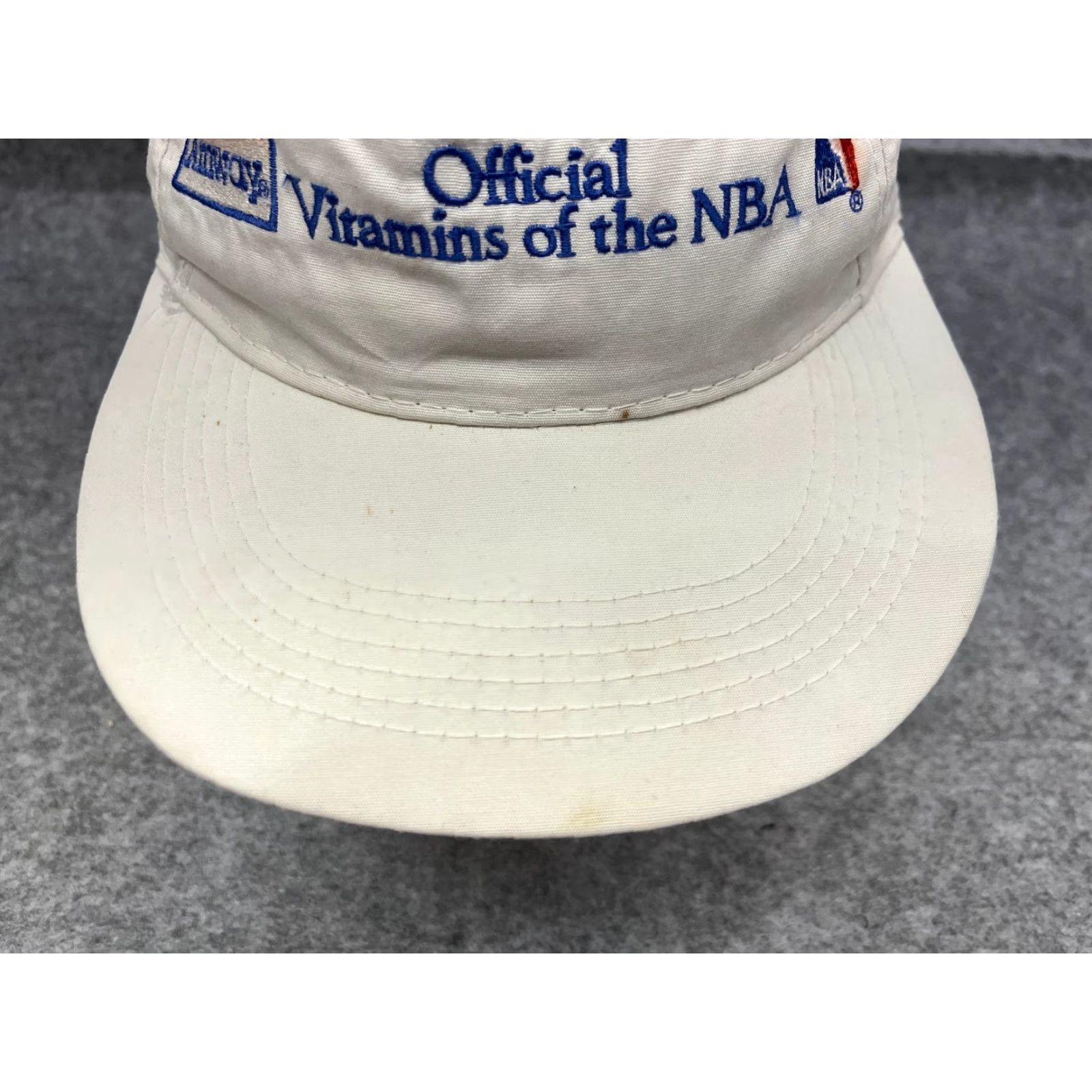 Vintage Nutrilite Official Vitamins of the NBA Hat Cap Snap Back Adult OS White Cotton Size ONE SIZE - 3 Thumbnail