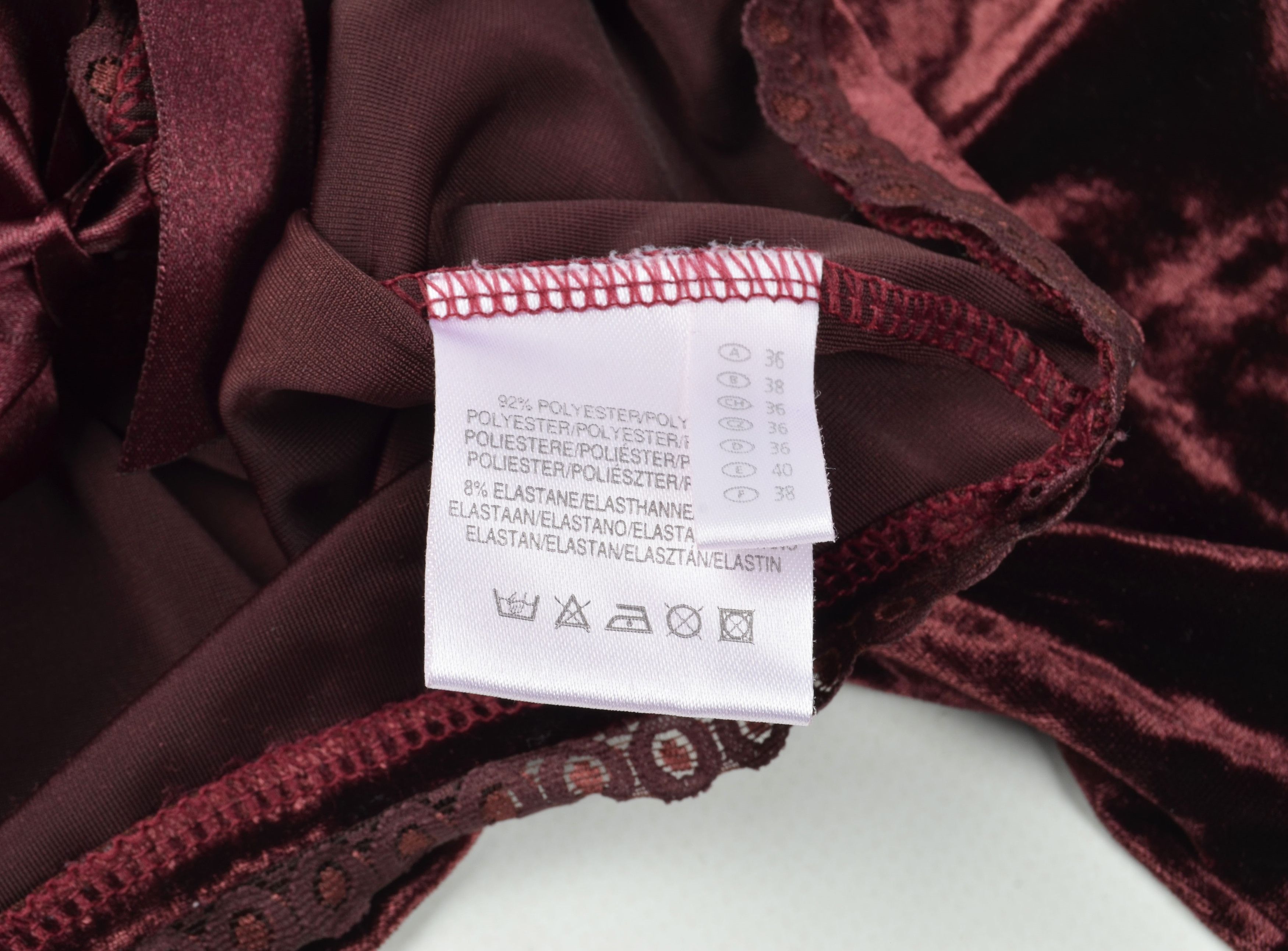 C&A × Designer × Vintage Clockhouse Vintage Y2K Fairy Burgundy Cropped Bolero Top Size S / US 4 / IT 40 - 9 Thumbnail