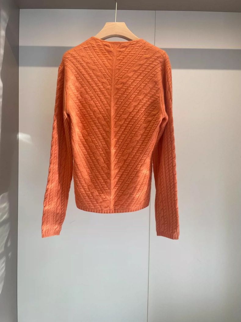 Loro Piana Loro Piana Orange Cashmere Sweater- Size US M / EU 48-50 / 2 - 1 Thumbnail