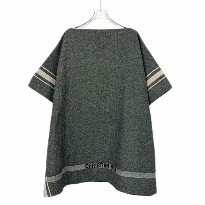 Dior christian dior gray striped wool poncho coat Size US S / EU 44-46 / 1 - 1 Thumbnail