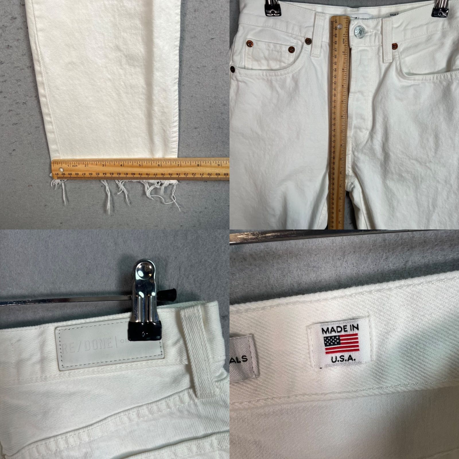 RE/DONE VINTAGE Re/Done Whites High-Waisted Straight-Leg Jeans Adult Women 25 White Denim 90s Style Womens Size 42" / US 20 - 8 Thumbnail