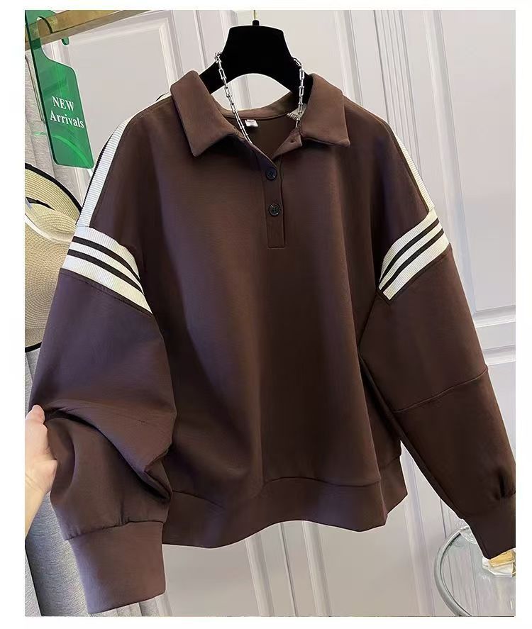 Vintage Pre-Owned Retro College Style Brown Polo Stripe Sweatshirt Size US L / EU 52-54 / 3 - 1 Thumbnail