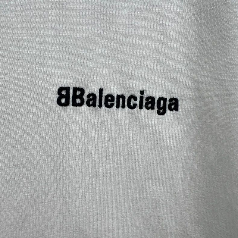 Balenciaga Balenciaga Double B Embroidered White Short Sleeve Size US M / EU 48-50 / 2 - 3 Thumbnail