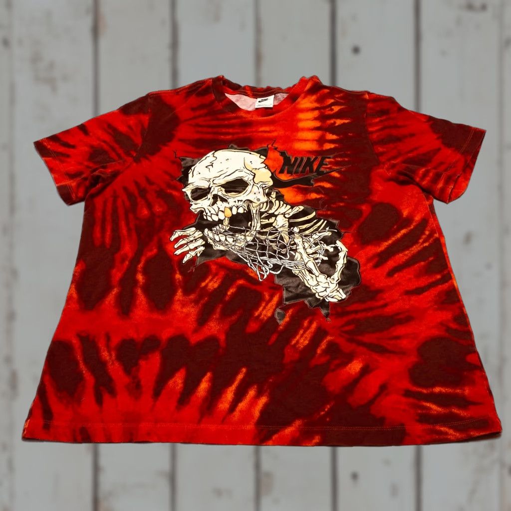 Nike Nike Sportswear Frenzy Shirt Mens XL Red Tie-Dye Skeleton DR9763 891 7595 Size US XL / EU 56 / 4 - 1 Thumbnail