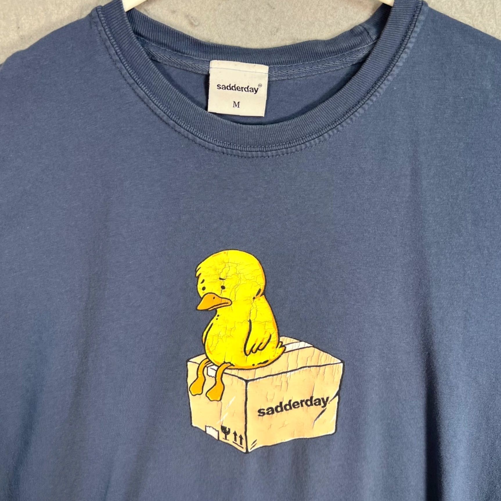 Vintage VINTAGE Sadderday T-Shirt Adult Medium Blue Graphic Duck Yellow Mens Size US M / EU 48-50 / 2 - 5 Thumbnail