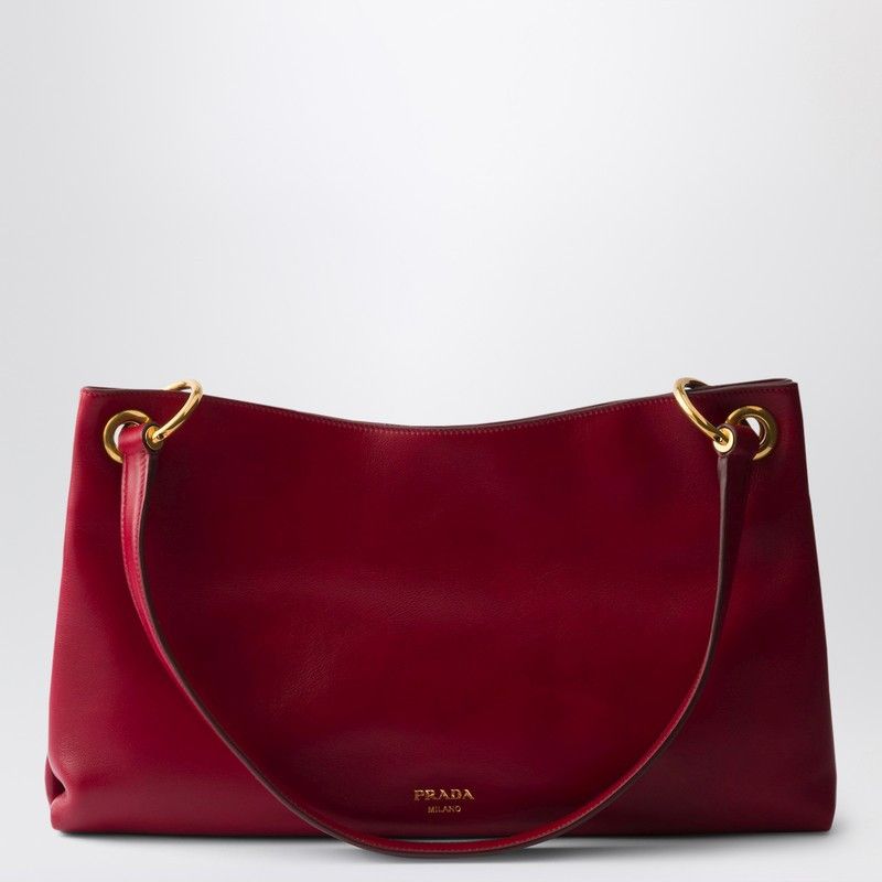 Prada Prada Prada Etude Large Shoulder Bag In Ruby Leather Size ONE SIZE - 1 Thumbnail