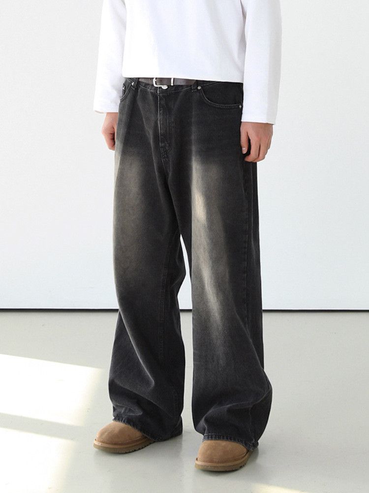 Japanese Brand × Jean Retro loose straight leg wide leg gradient jeans Size US 32 / EU 48 - 2 Thumbnail