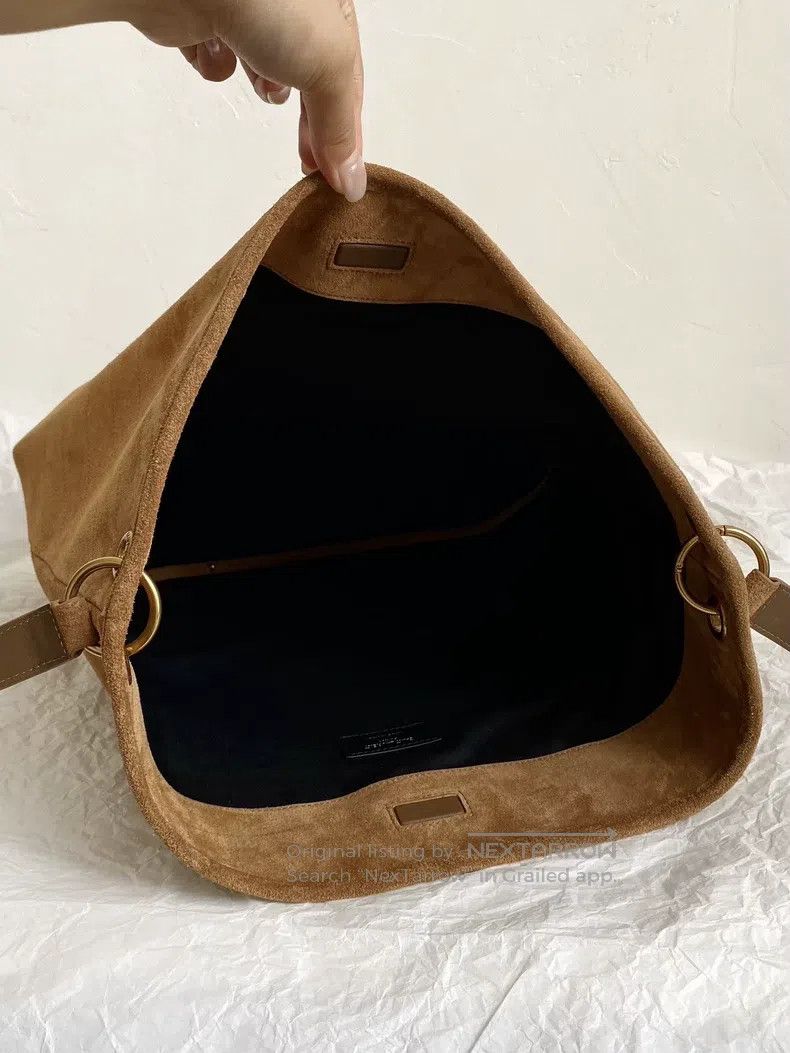 Yves Saint Laurent YSL Niki Suede Bucket Bag (Caramel Suede) Size ONE SIZE - 9 Thumbnail