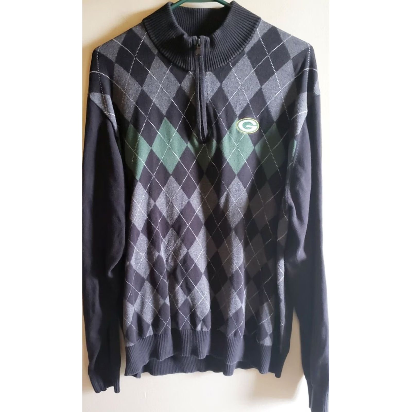 Cutter & Buck Cutter & Buck Green Bay Packers Golf Argyle Long Sleeve Sweater Men's XL Diamond Size US XL / EU 56 / 4 - 7 Thumbnail