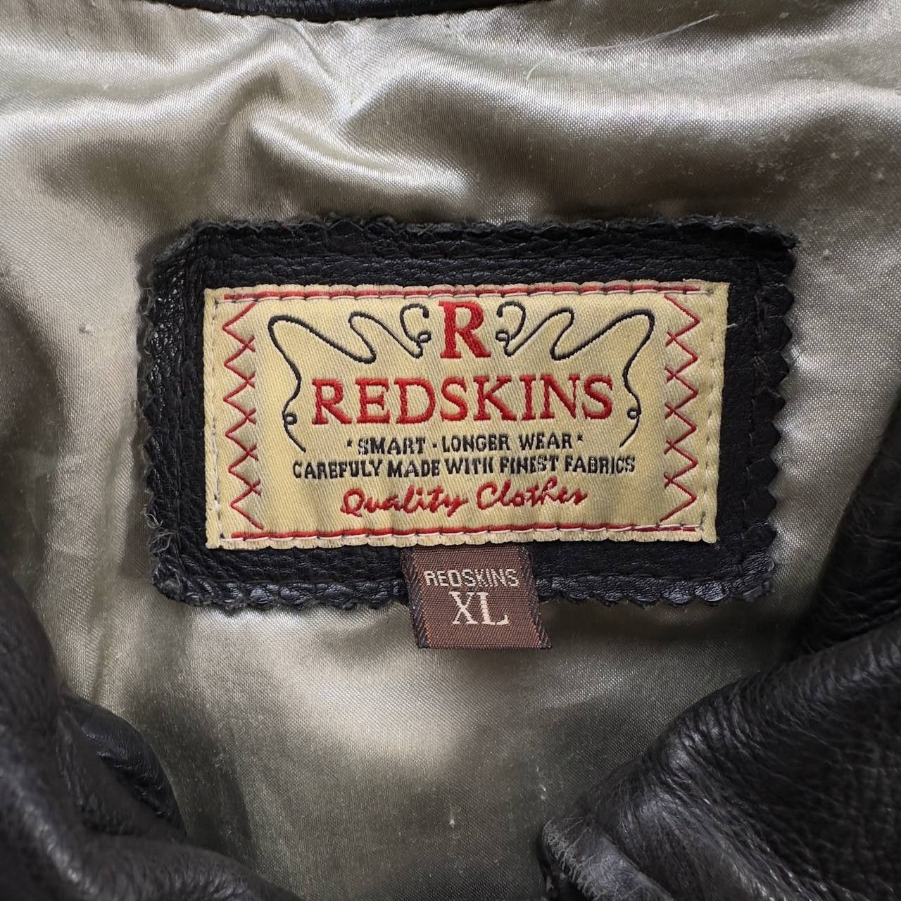 NFL VINTAGE REDSKINS FLIGHT LEATHER BOMBER JACKET RARE Size US XL / EU 56 / 4 - 14 Thumbnail