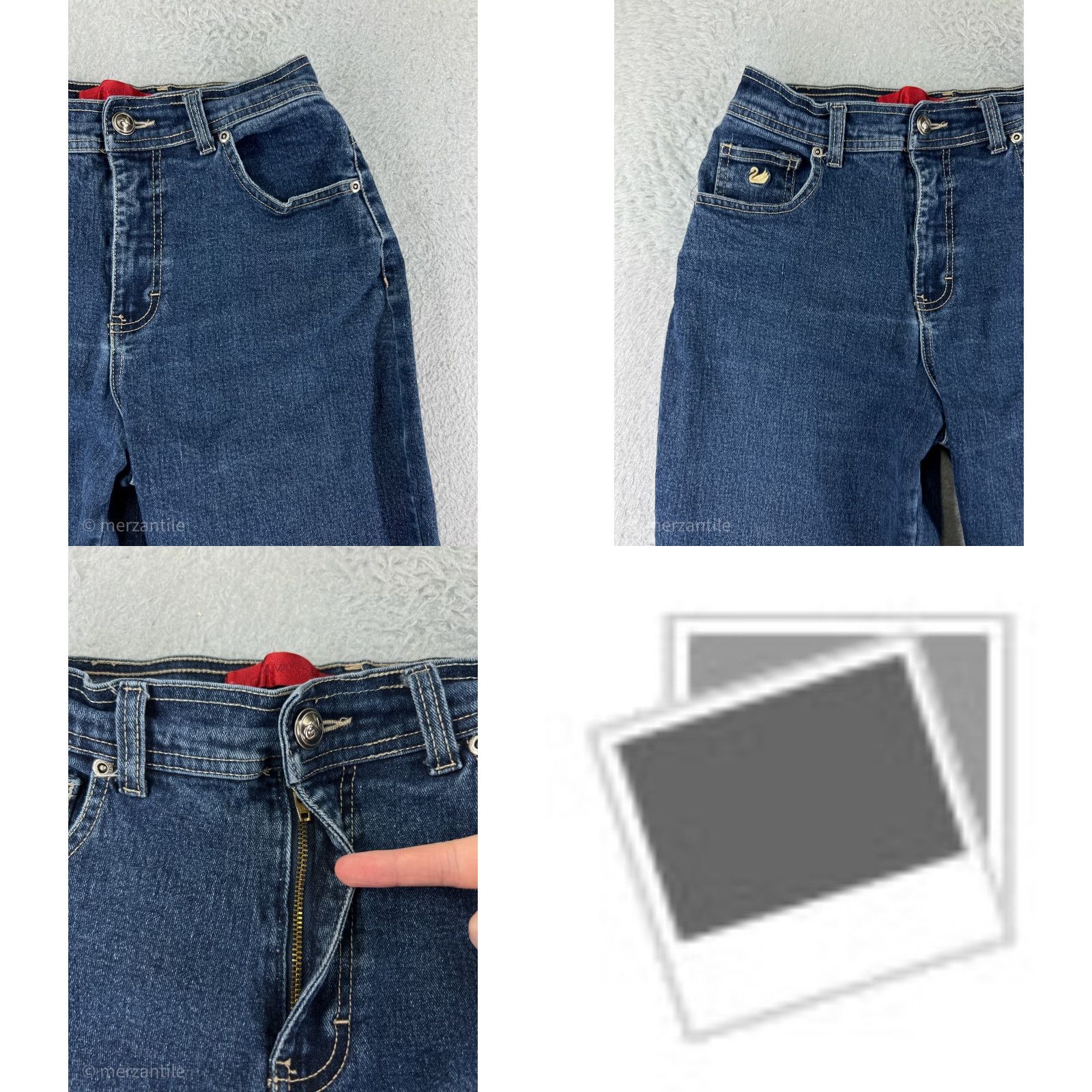 Gloria Vanderbilt Gloria Vanderbilt Jeans Women's 6 Blue Denim Mid Rise Stretch Cotton Blend 5-Pocket Design Regular Size Tapered Pattern Solid All-Season Womens Jeans Size 28" / US 6 / IT 42 - 8 Thumbnail