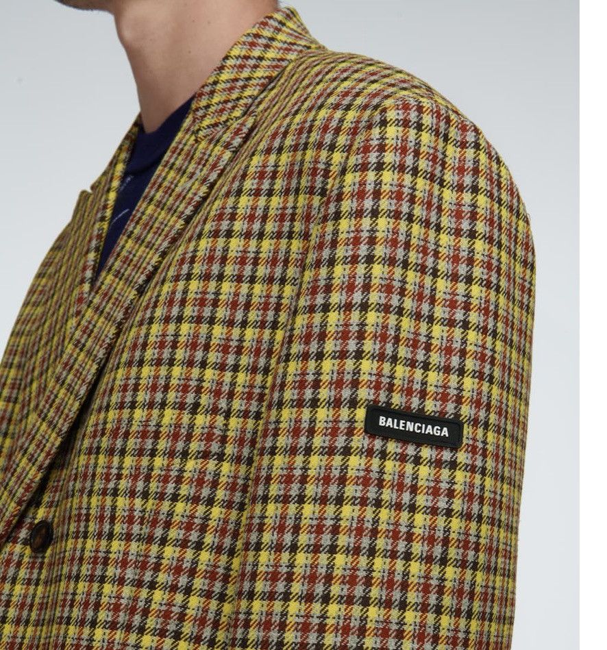 Balenciaga Oversized tartan tweed double breasted coat Size US M / EU 48-50 / 2 - 8 Thumbnail