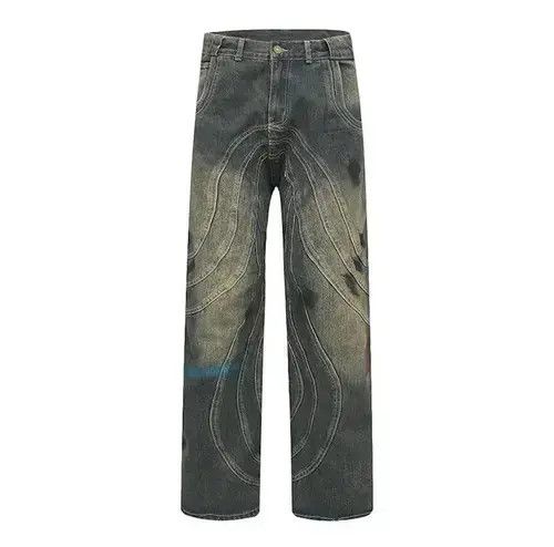 Jean VIBE Y2K Dirty Grunge Hip Hop Baggy Jeans Size US 34 / EU 50 - 2 Thumbnail