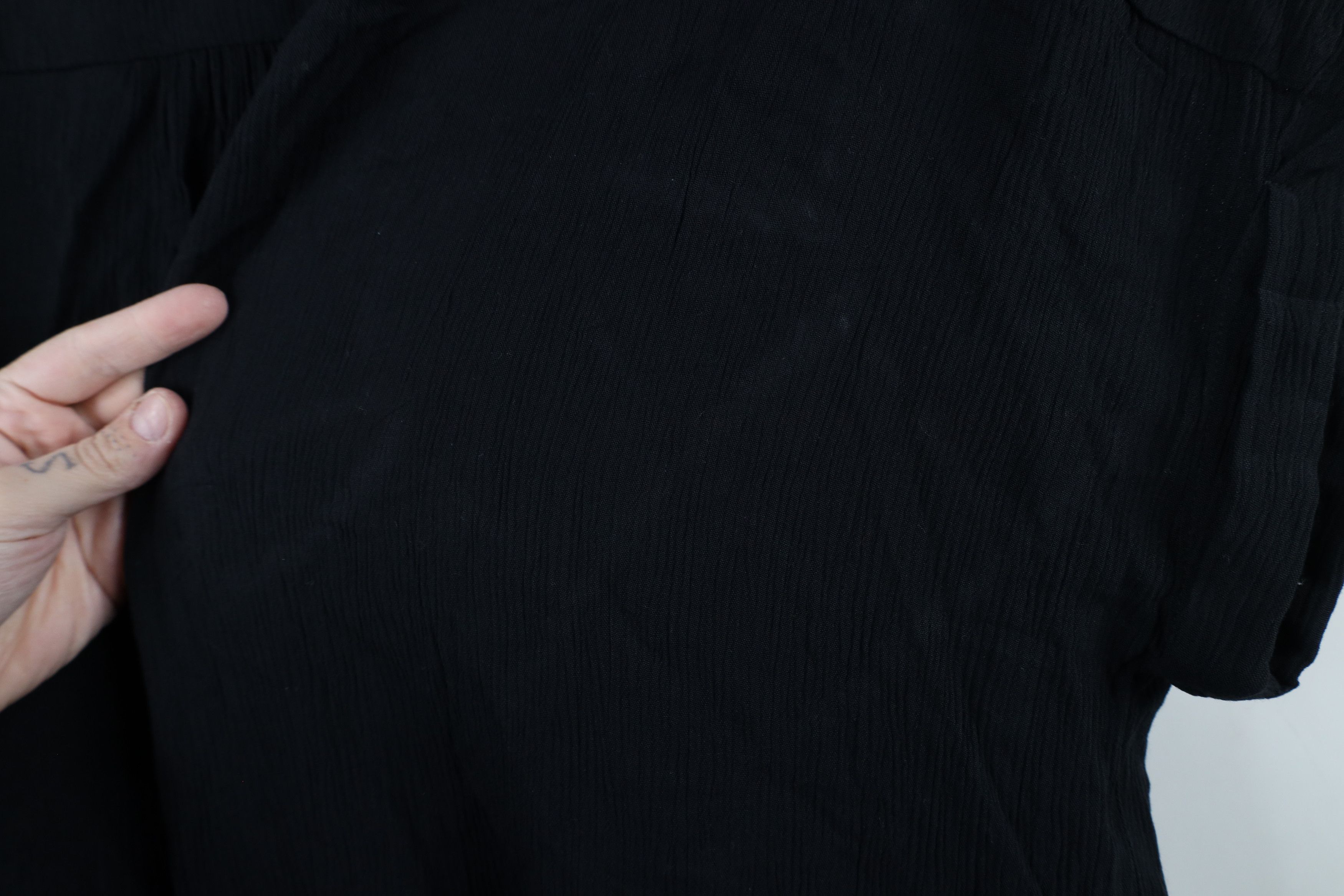Orvis × Vintage New Orvis Blank Gauzy Rayon Button Shirt Blouse Top Black Size XXL / US 16-18 / IT 52-54 - 8 Thumbnail
