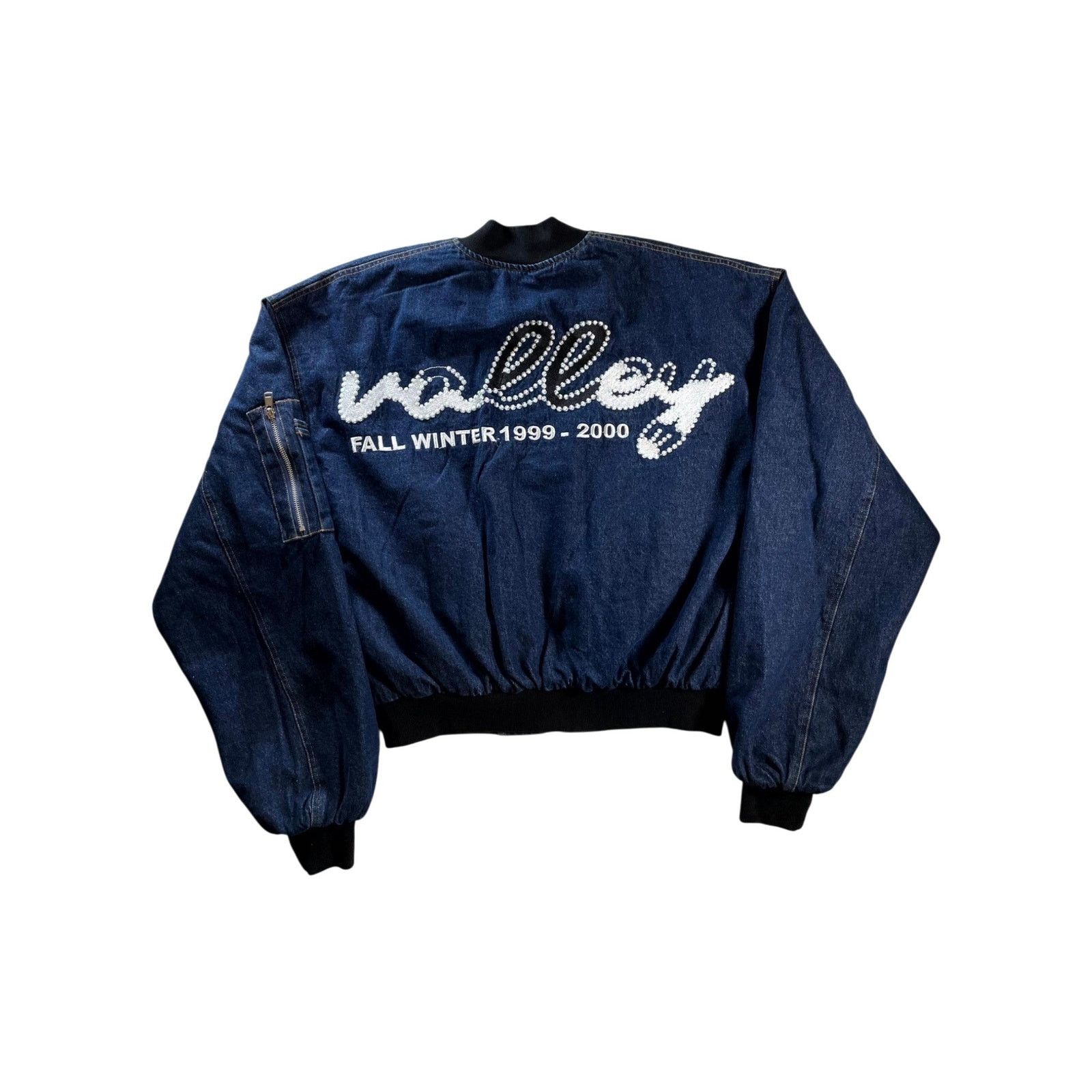 Vale Vale "Raw 1999-2000" Navy Bomber Jacket Size US L / EU 52-54 / 3 - 2 Thumbnail