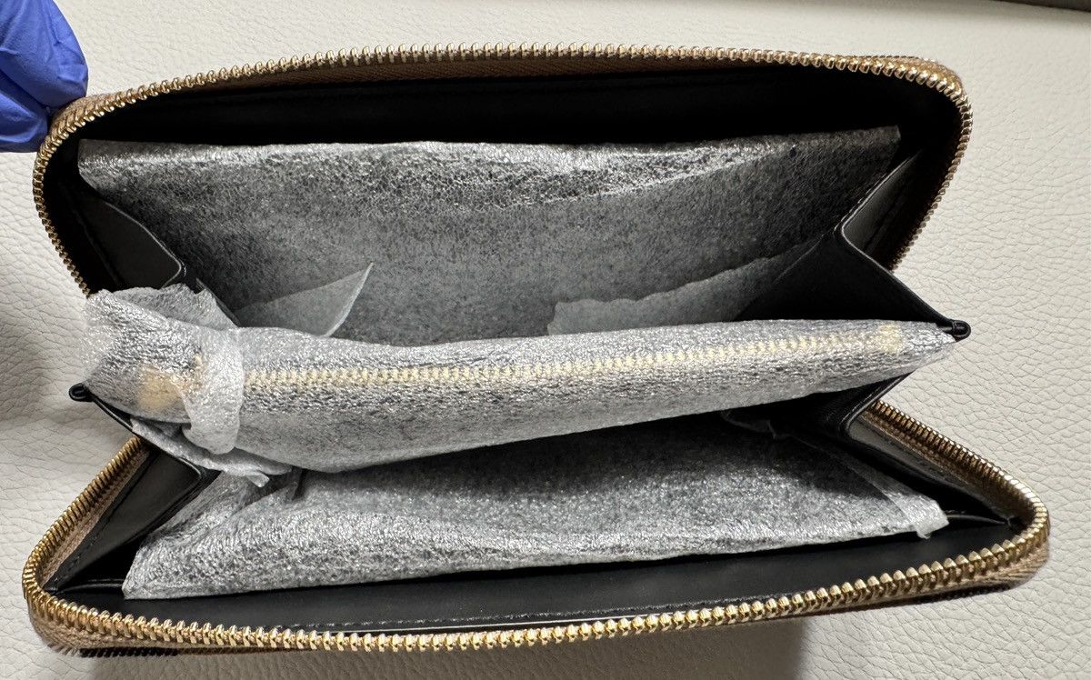Burberry Burberry Large Check Zip Around Leather Wallet Dark Blue Size ONE SIZE - 16 Thumbnail